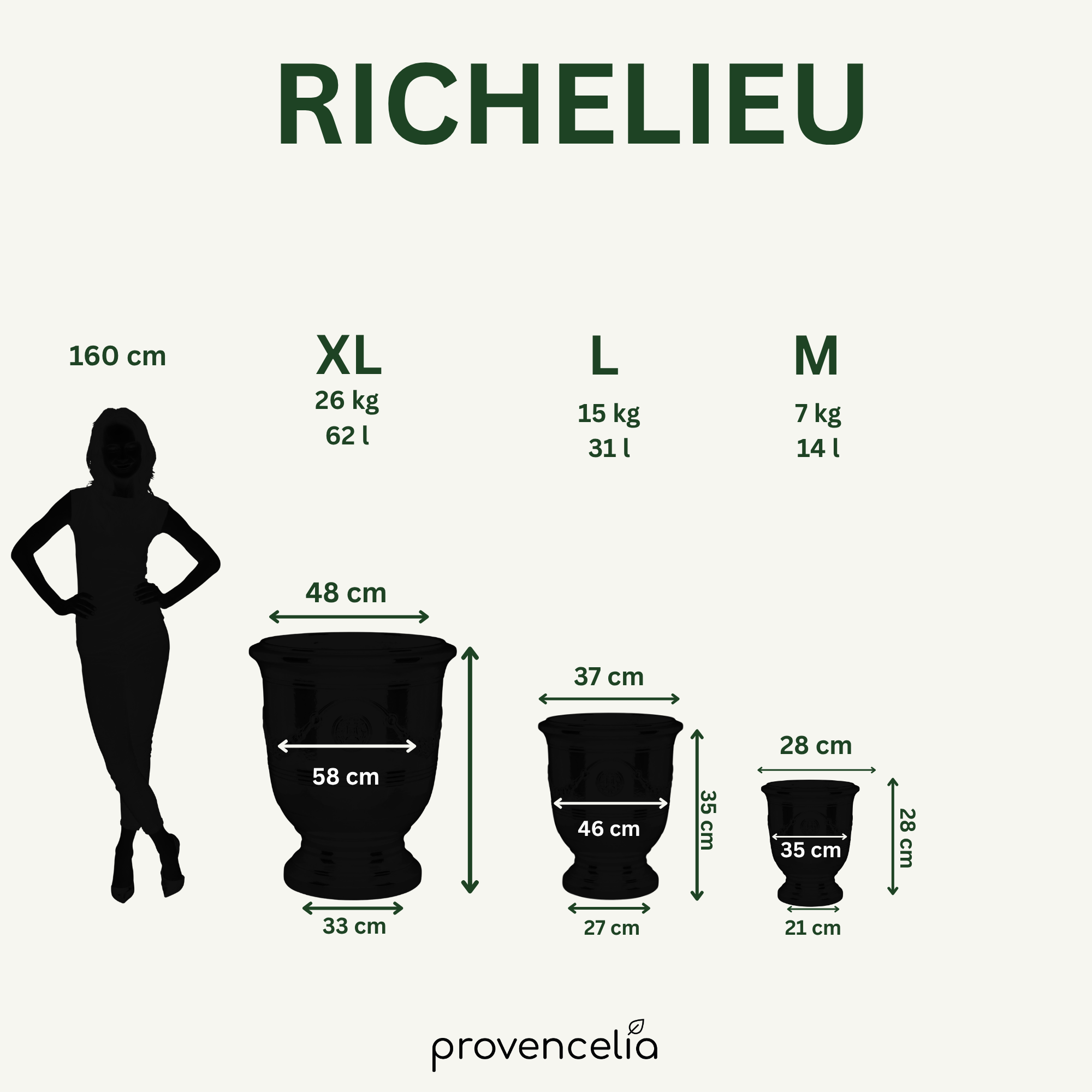 Doniczka ceramiczna RICHELIEU — ręcznie wykonywana, mrozoodporna | Provencelia