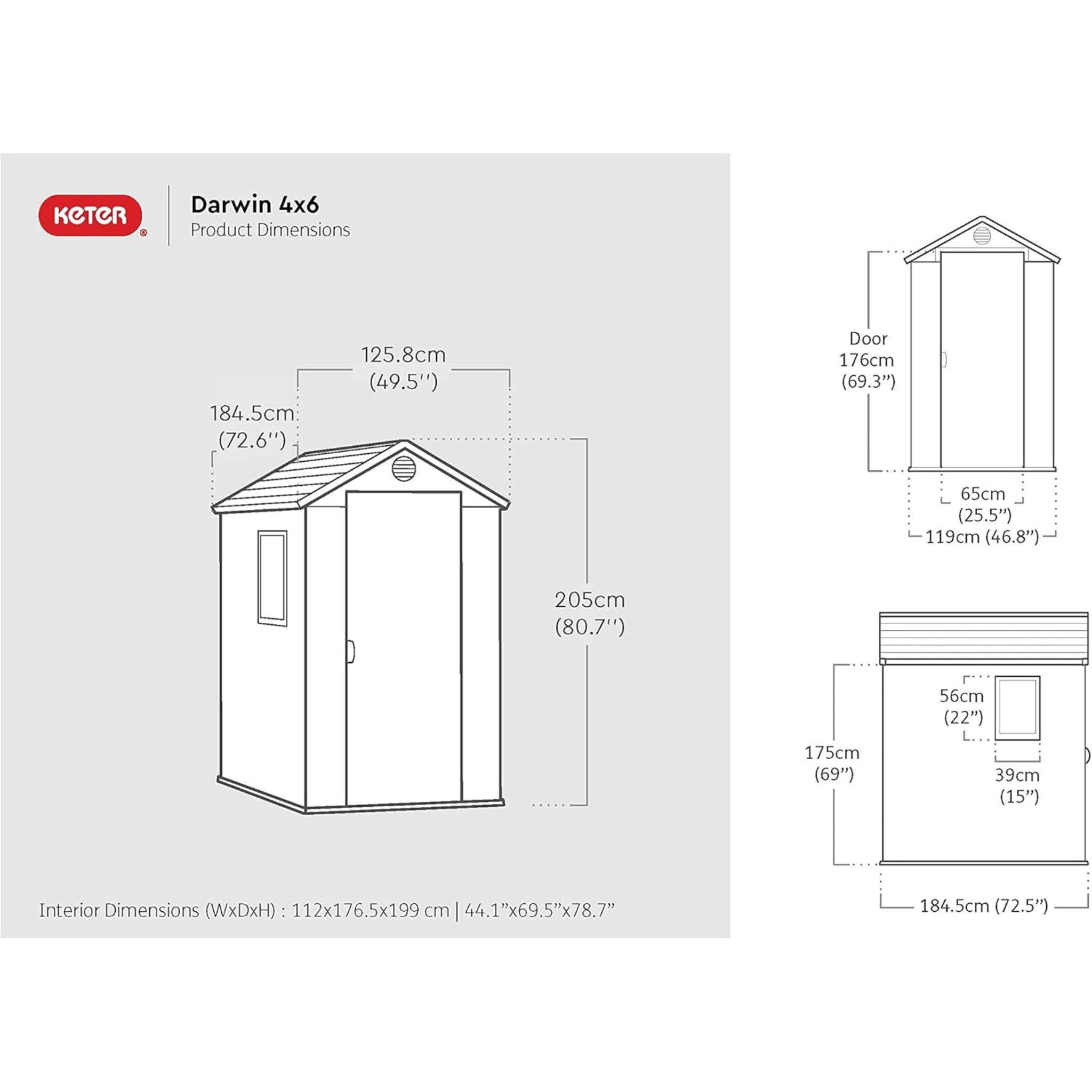 Keter Darwin 4×6 (2,3 m²) — zahradní domek, zelený