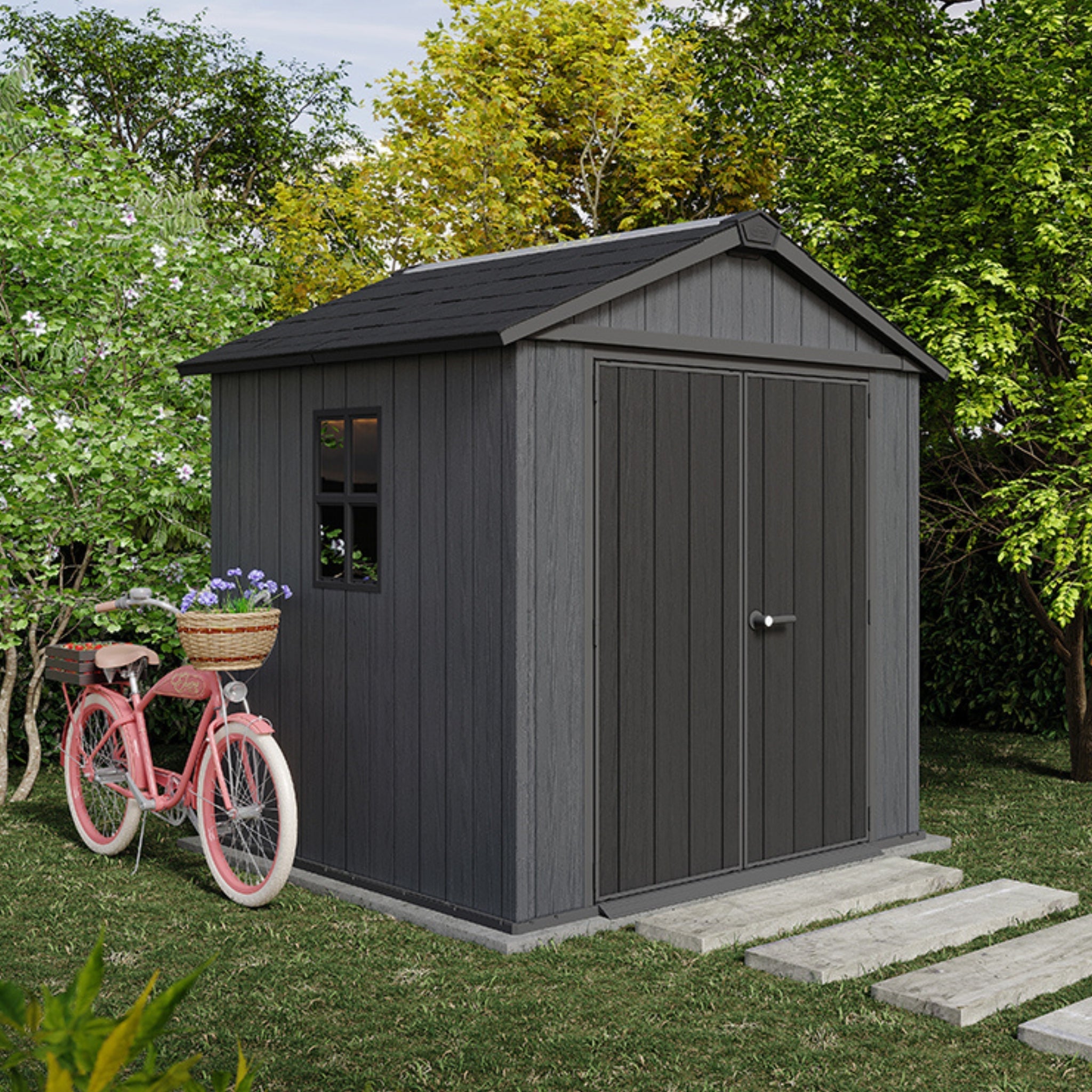 Keter Newton Plus 7×7,5 — zahradní domek, šedý