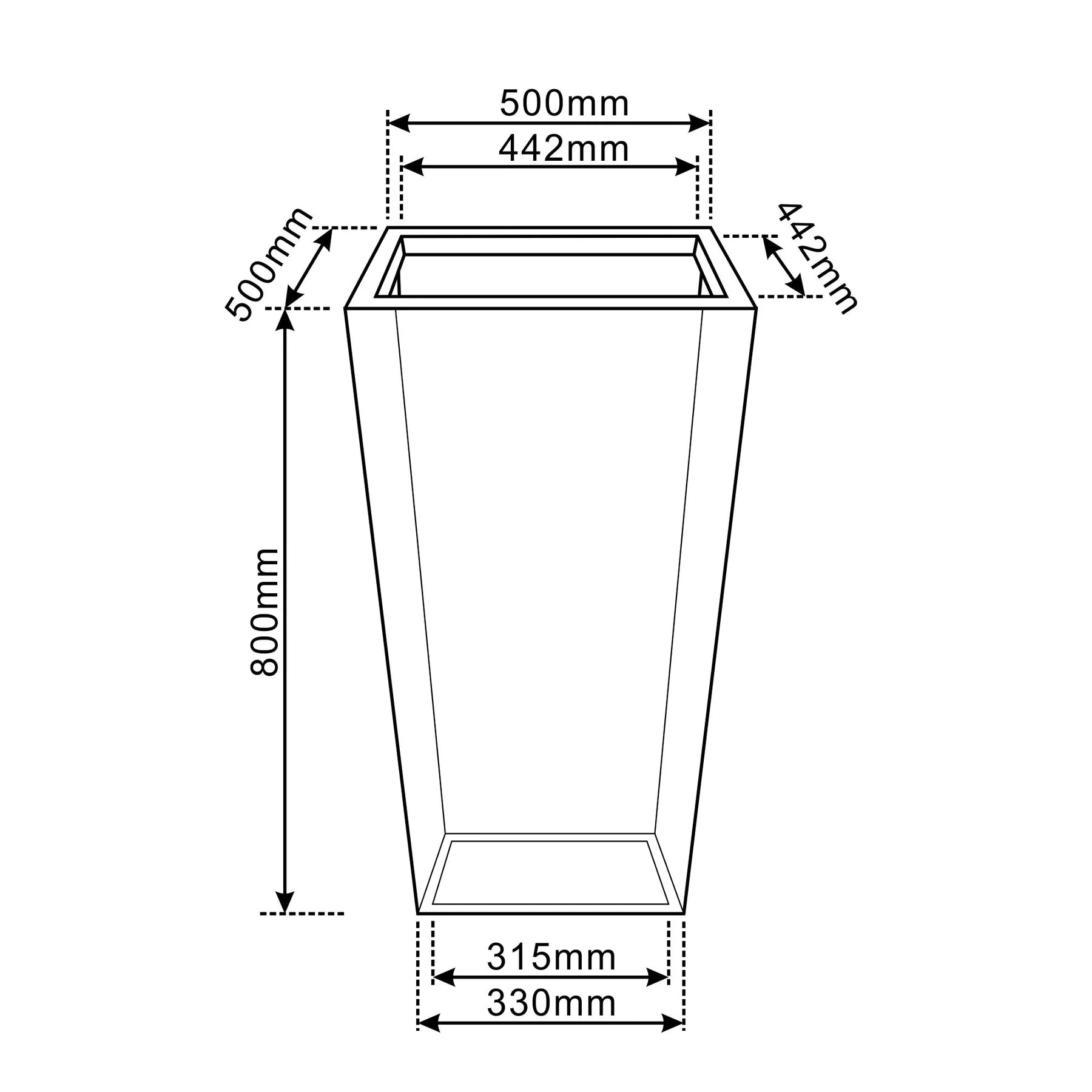 Doniczka betonowa AERIS - Světle šedá