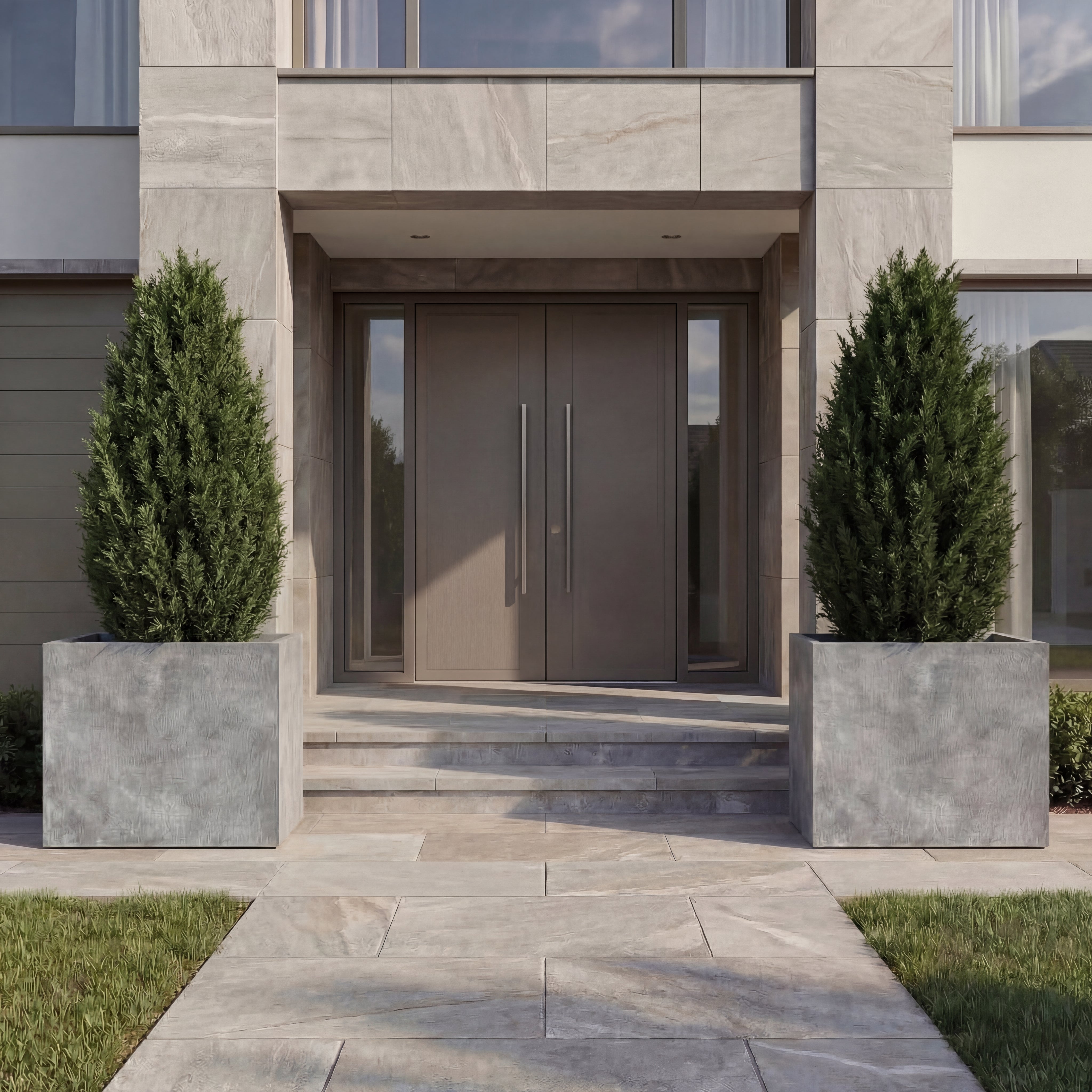 Betonový květináč Alpha - Světle šedá