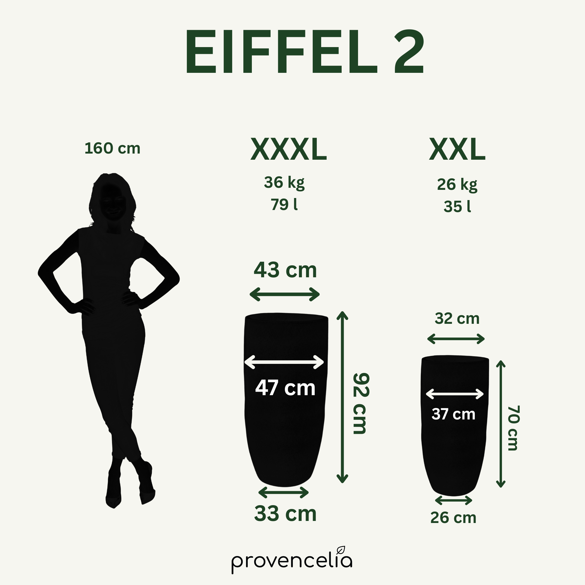 Vysoký keramický květináč Eiffel2 - Černá – ručně vyráběný květináč