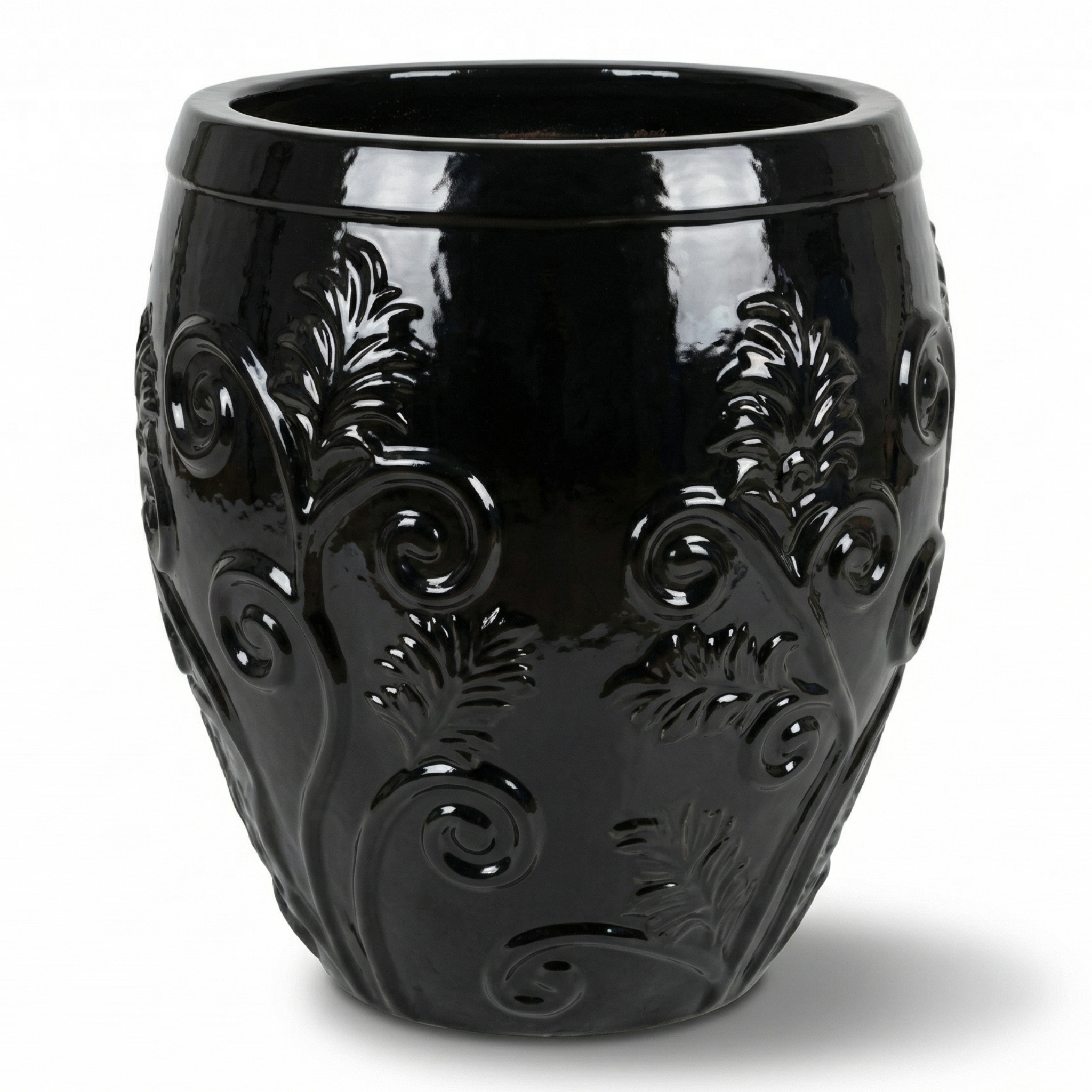 Keramický květináč Gaia - Černá