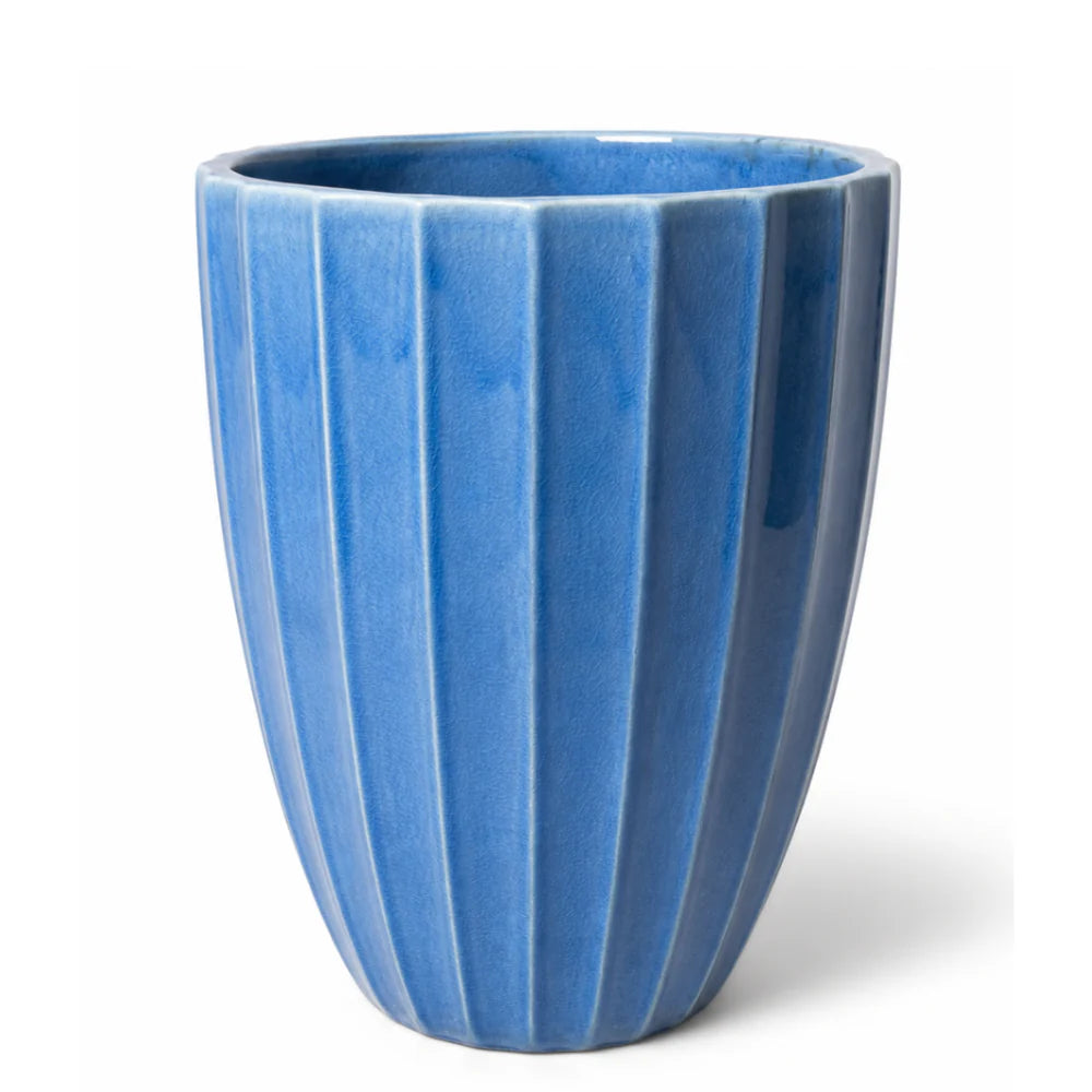 Ceramiczna doniczka Hugo Turquoise - Ręcznie robiona szkliwiona doniczka z terakoty
