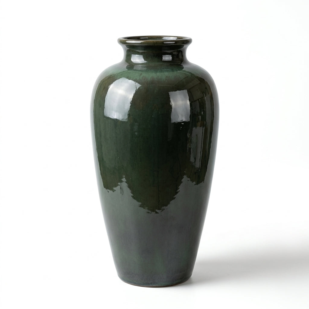 Ceramiczna doniczka JUPITER zielona — XXL, ręcznie wykonywana | Provencelia