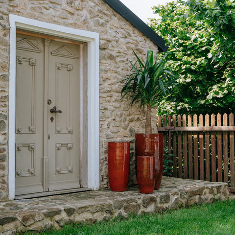 Doniczka ceramiczna Atena - tropikalna czerwień