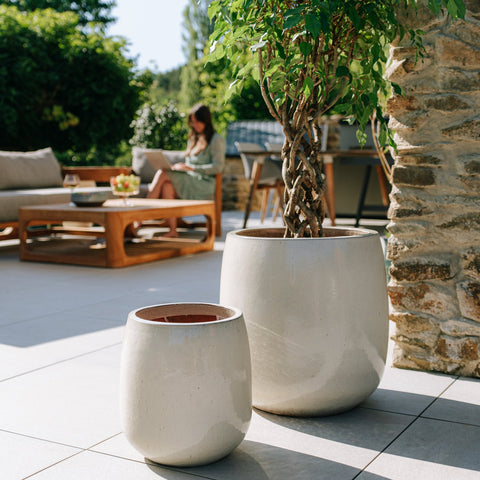 Doniczka ceramiczna SOCRATE - kremowa