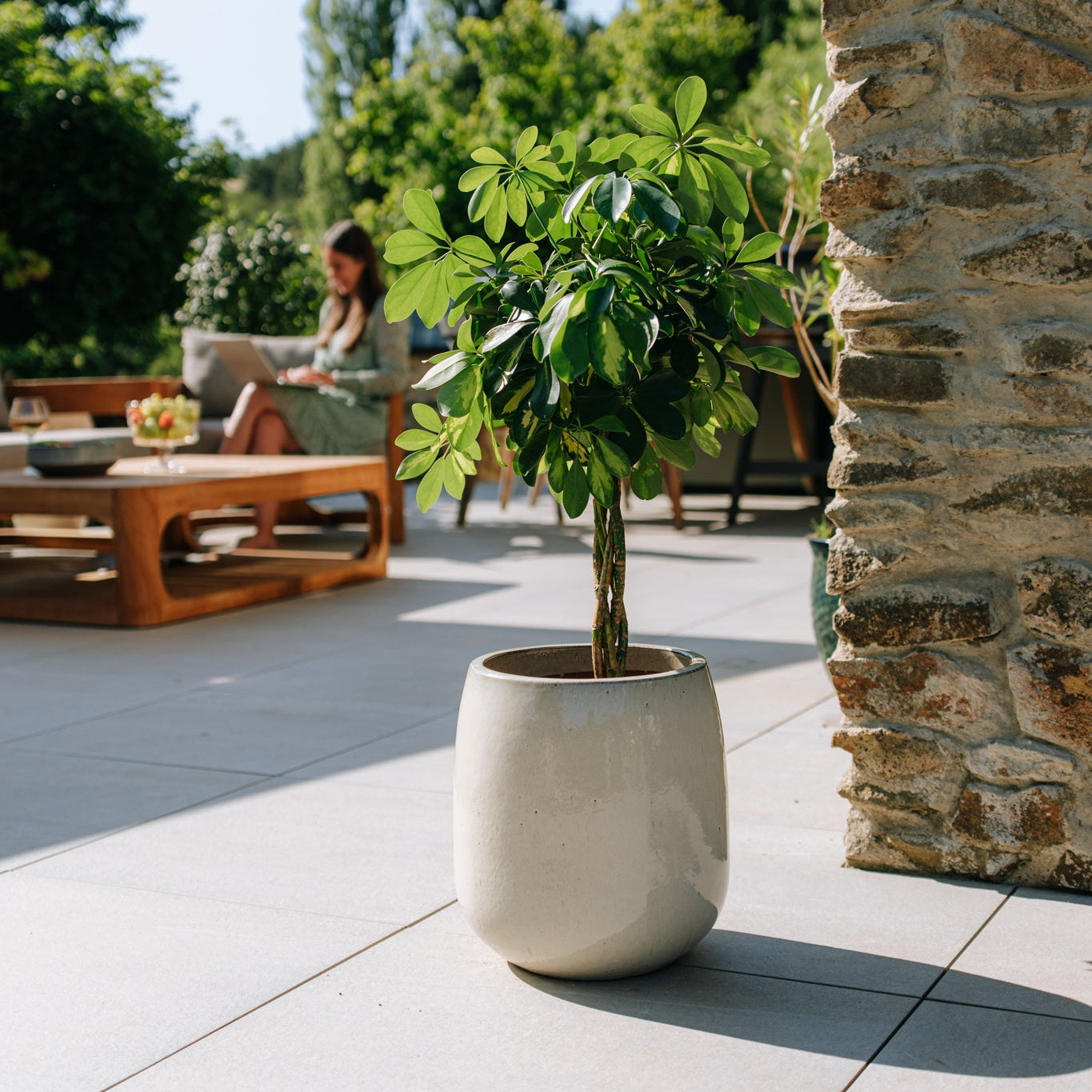 Doniczka ceramiczna SOCRATE - kremowa