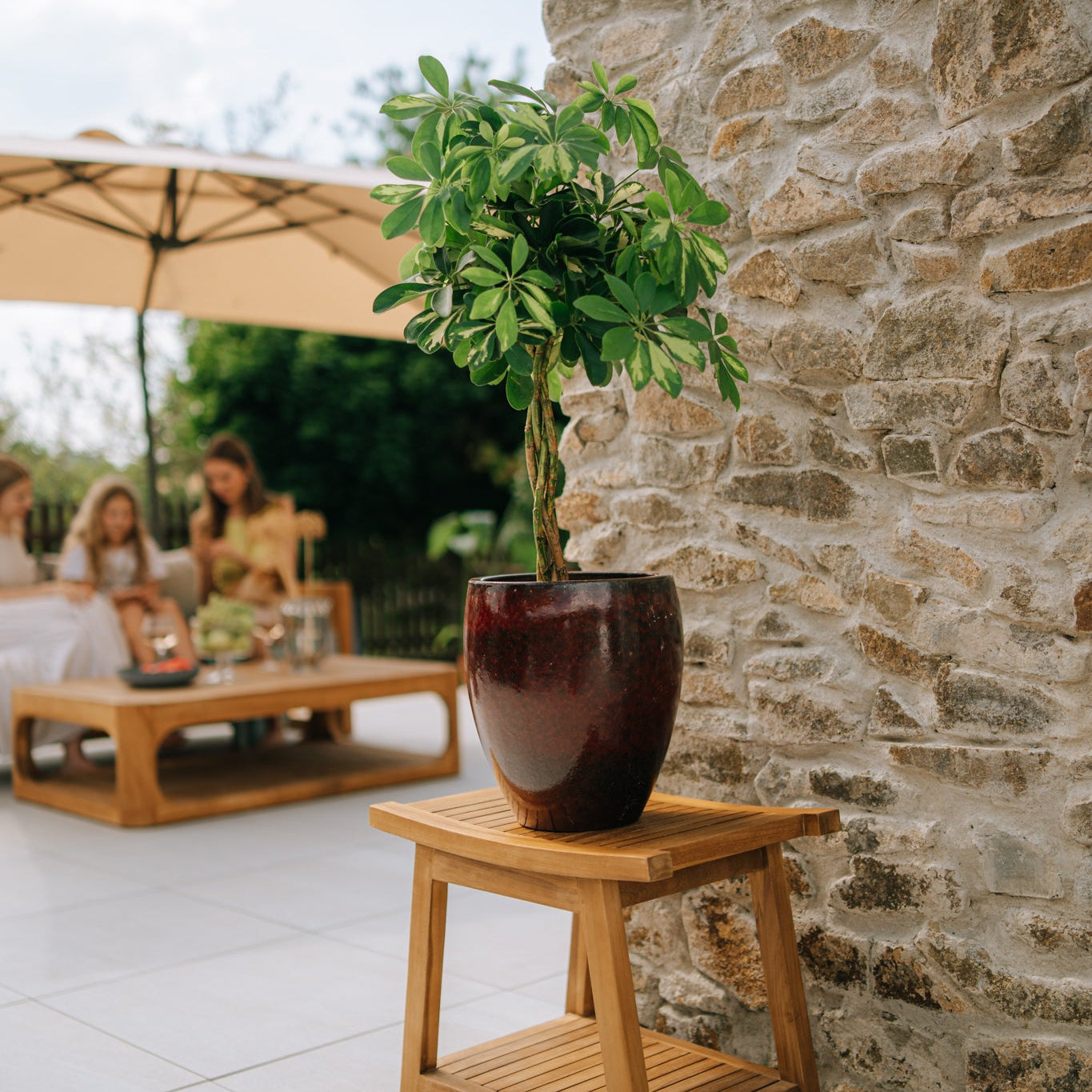 Doniczka ceramiczna LAFONTAINE - ceglastoczerwona