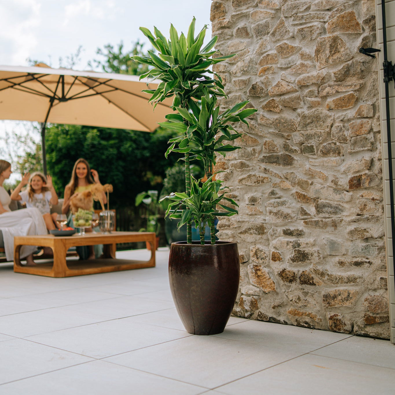 Doniczka ceramiczna LAFONTAINE - ceglastoczerwona