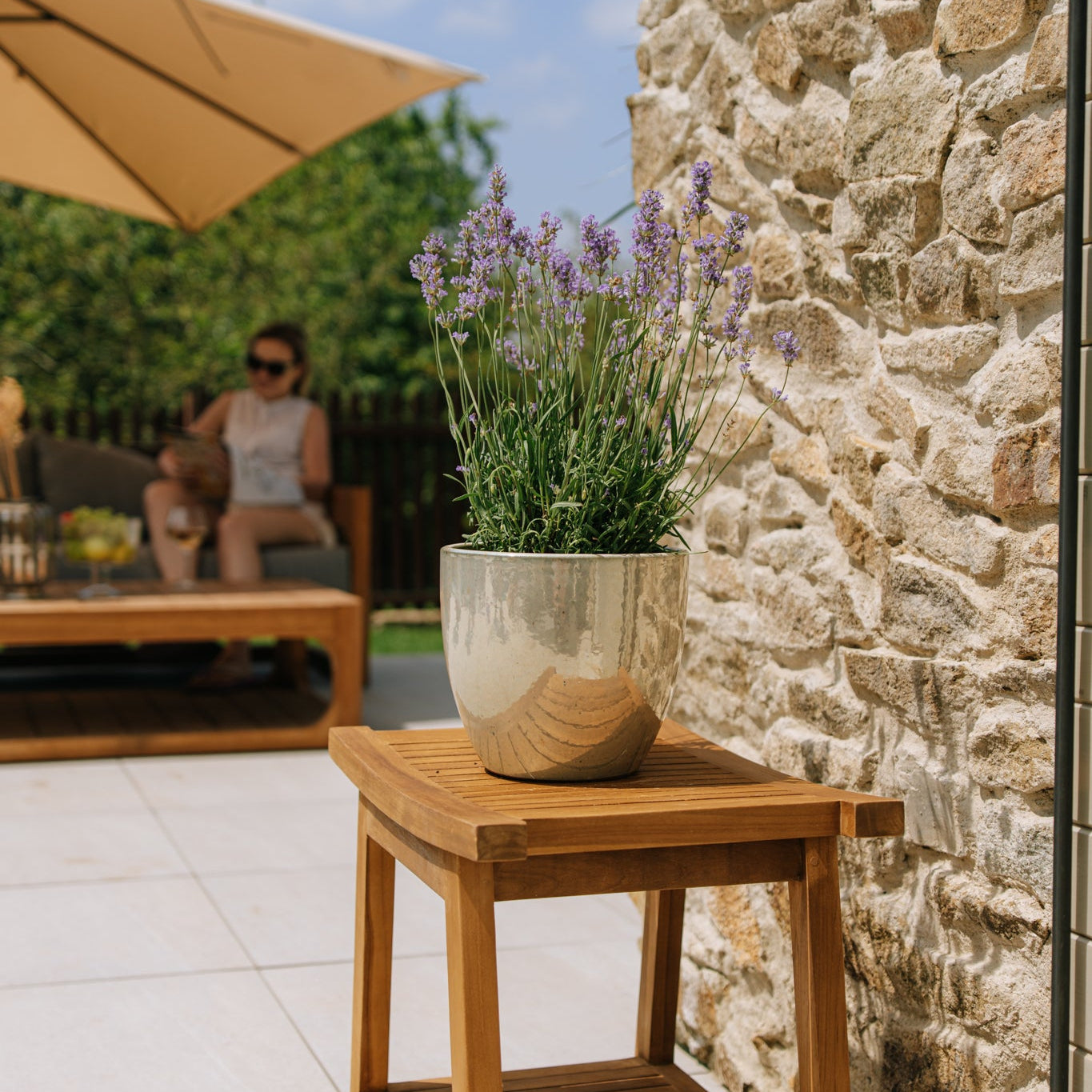 Doniczka ceramiczna LANCELOT - Perłowa