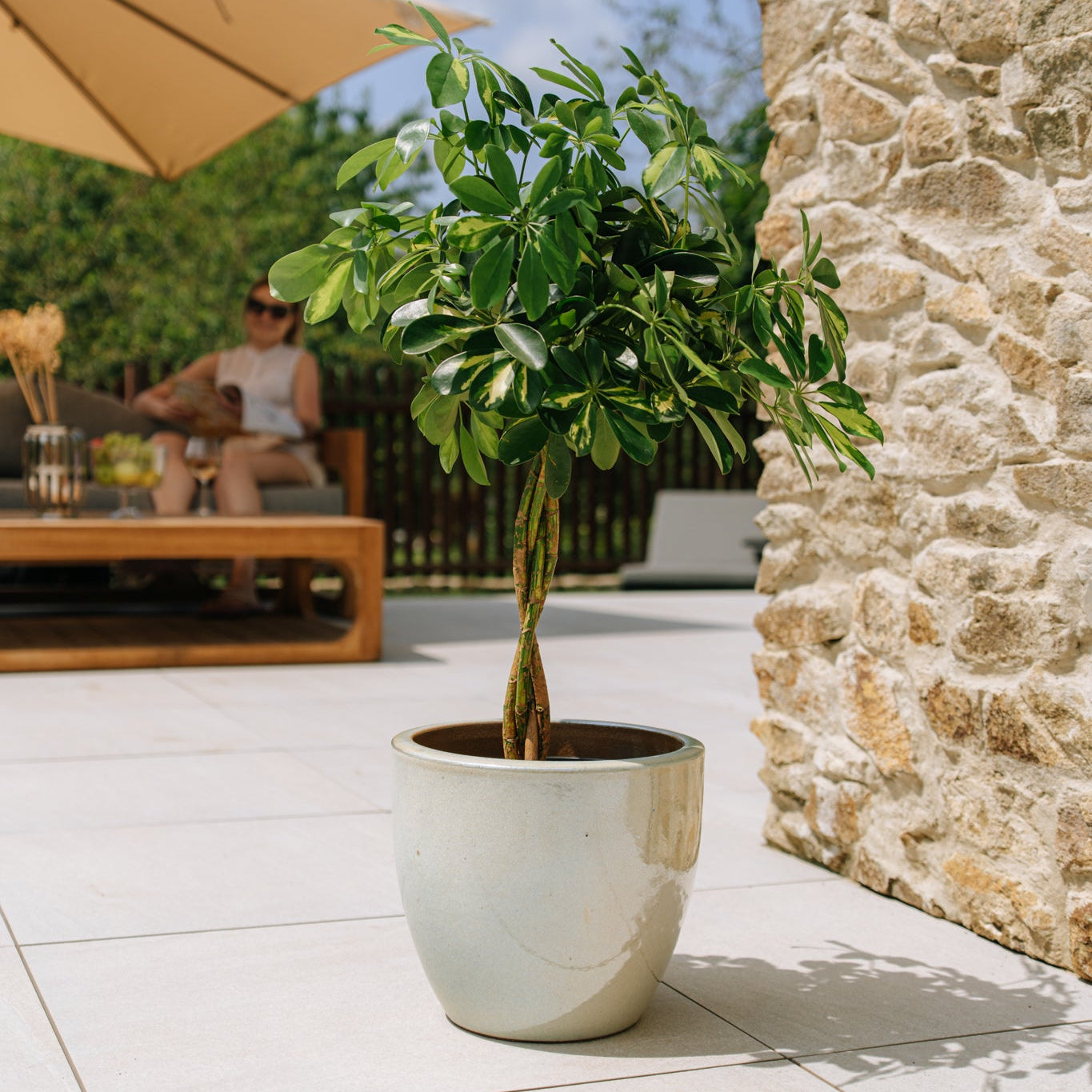 Doniczka ceramiczna LANCELOT - Perłowa