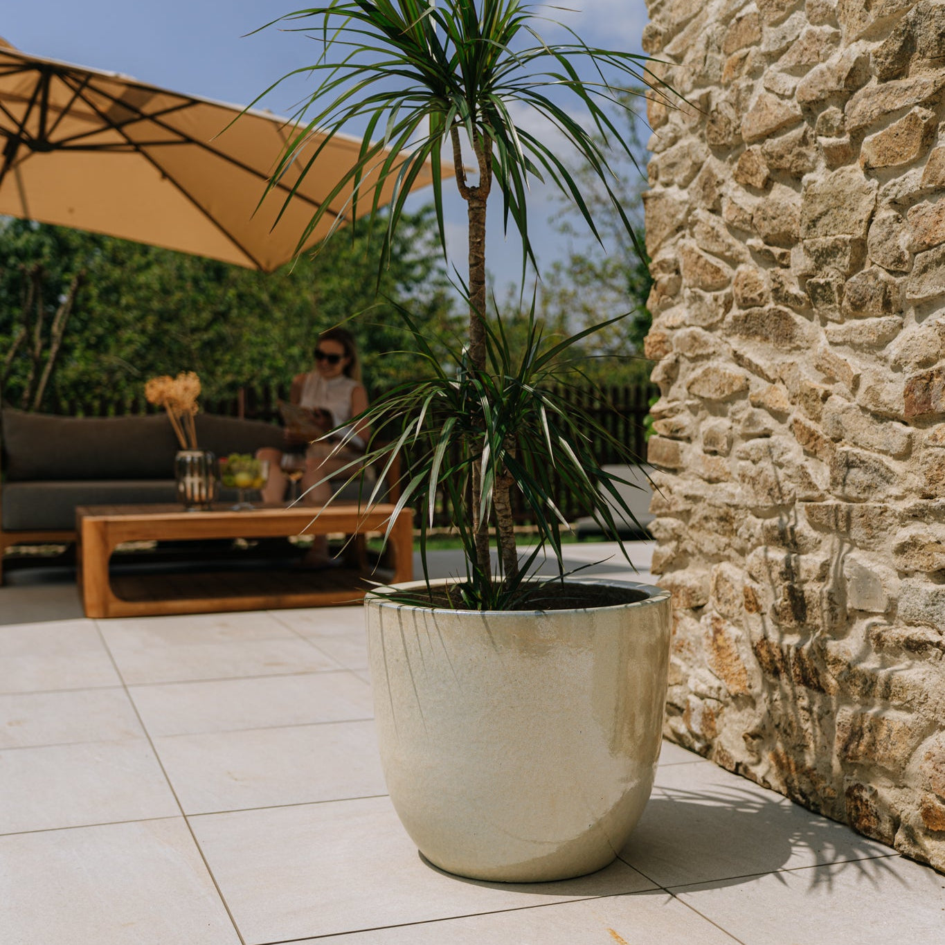 Doniczka ceramiczna LANCELOT - Perłowa