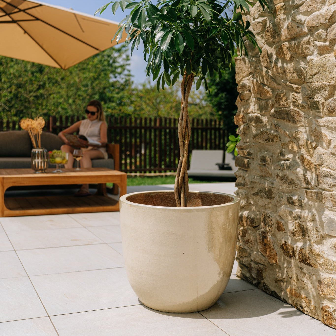 Doniczka ceramiczna LANCELOT - Perłowa