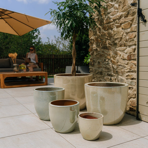 Doniczka ceramiczna LANCELOT - Perłowa