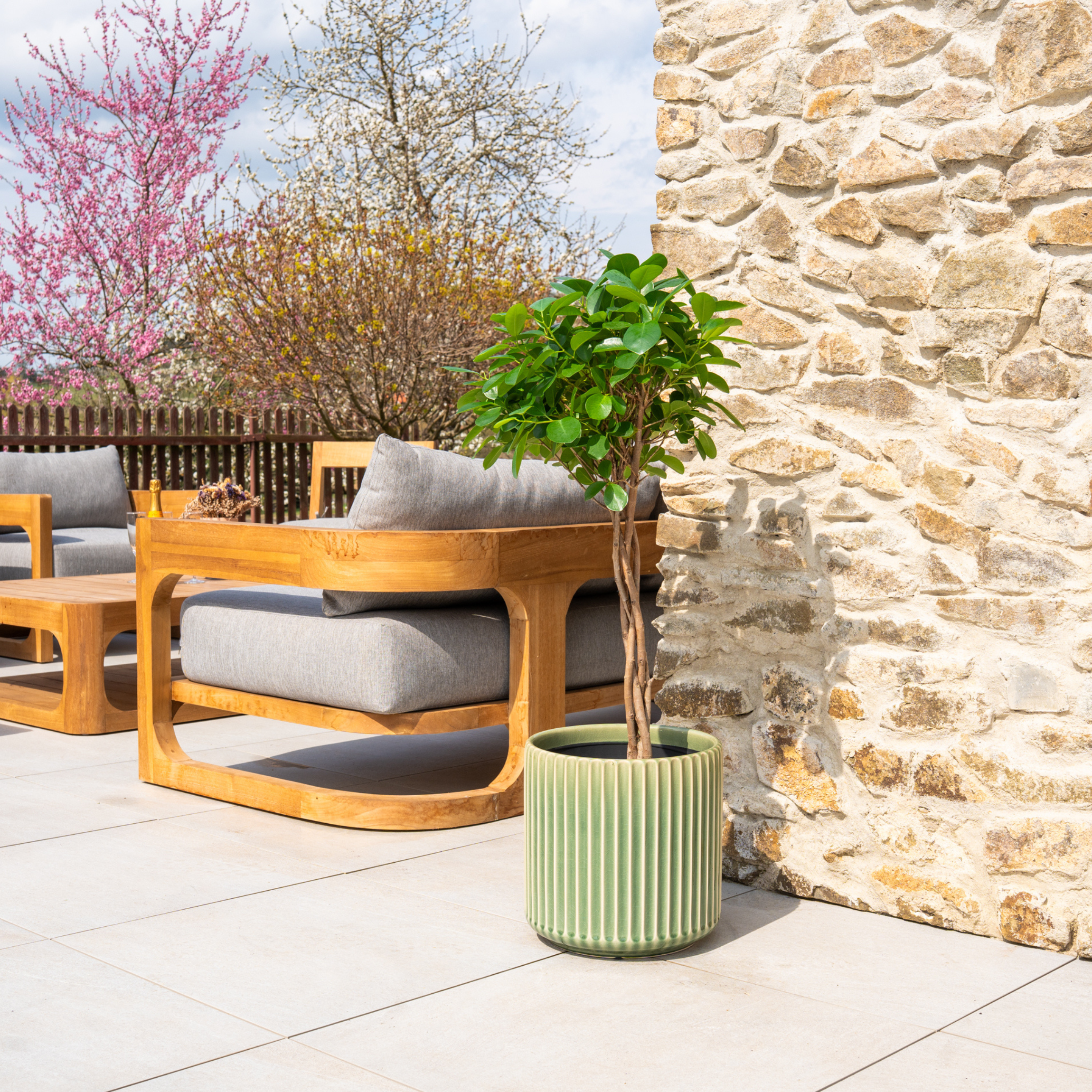 Provencelia LONDON Zielony – premium ceramiczna doniczka, ponadczasowy design