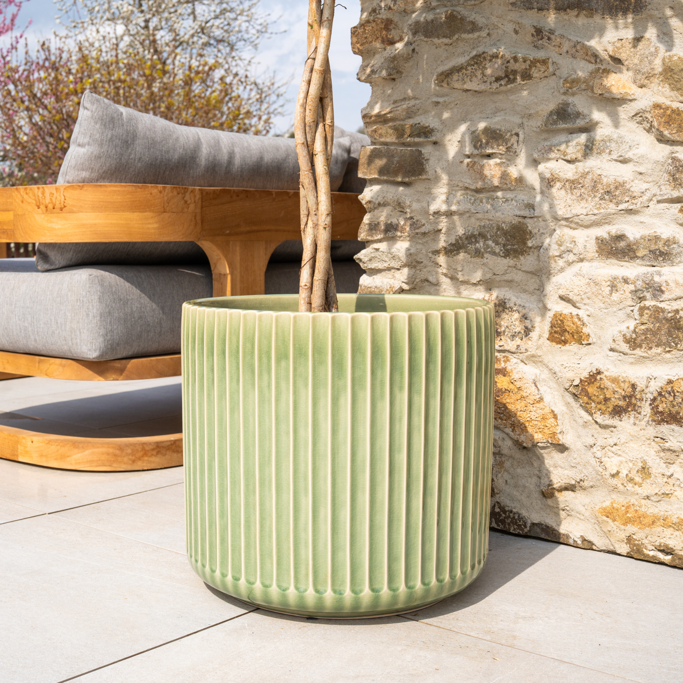 LONDON Zielony doniczka ceramiczna – Provencelia, do ogrodu i na taras