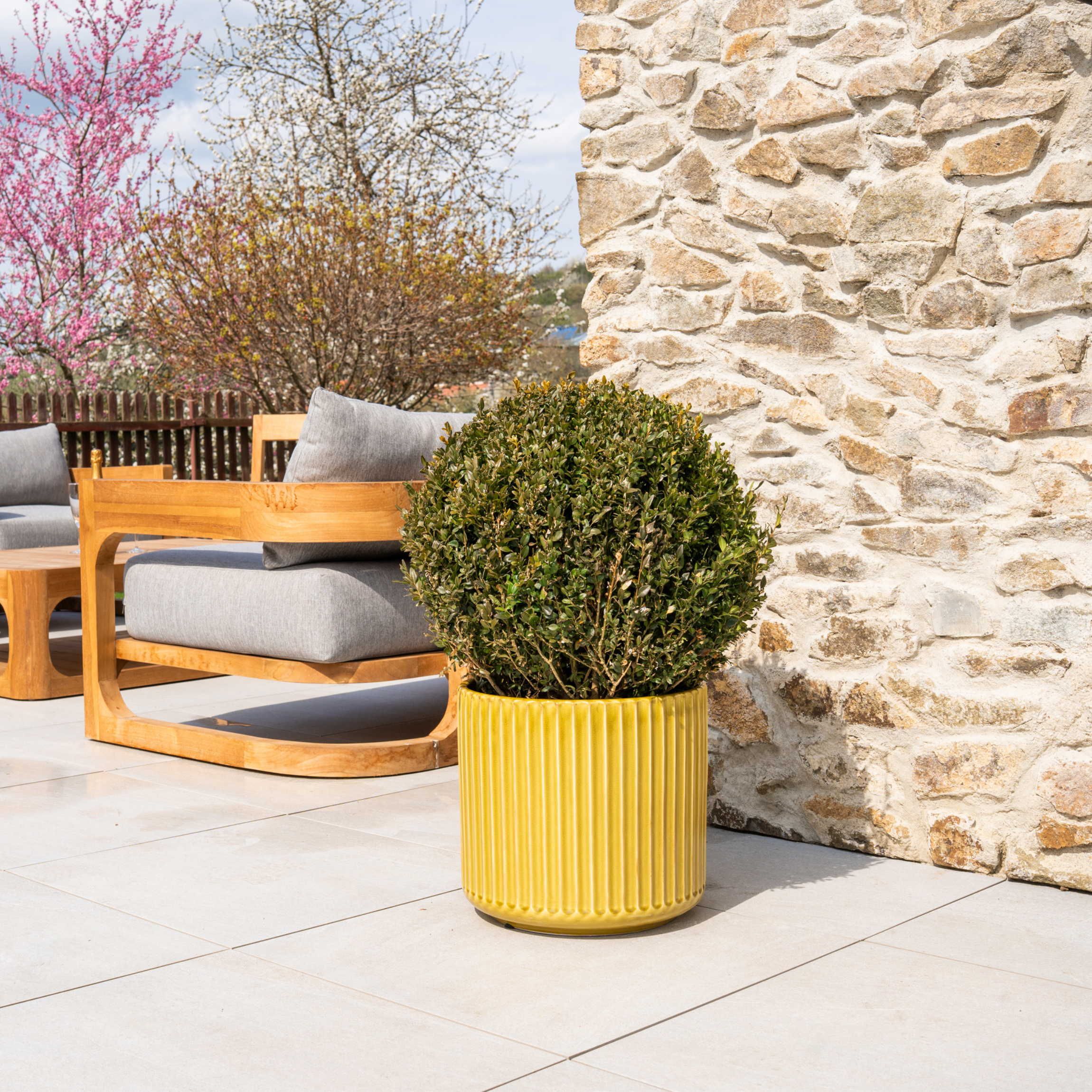 Ceramiczna doniczka Londyn - Żółta