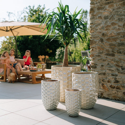 Doniczka ceramiczna MEROVEE - Perłowa