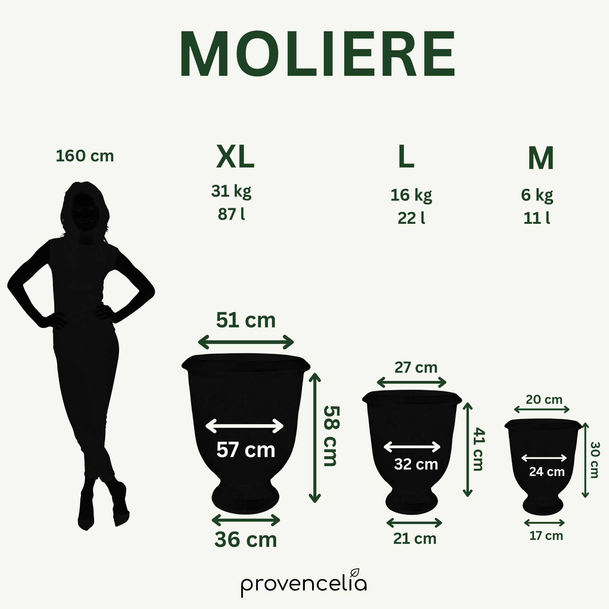 Doniczka ceramiczna Moliere, szczotkowany brąz - ręcznie wykonana, szkliwiona doniczka z terakoty