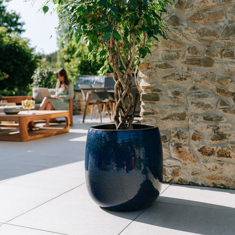 Doniczka ceramiczna SOCRATE - Morski błękit