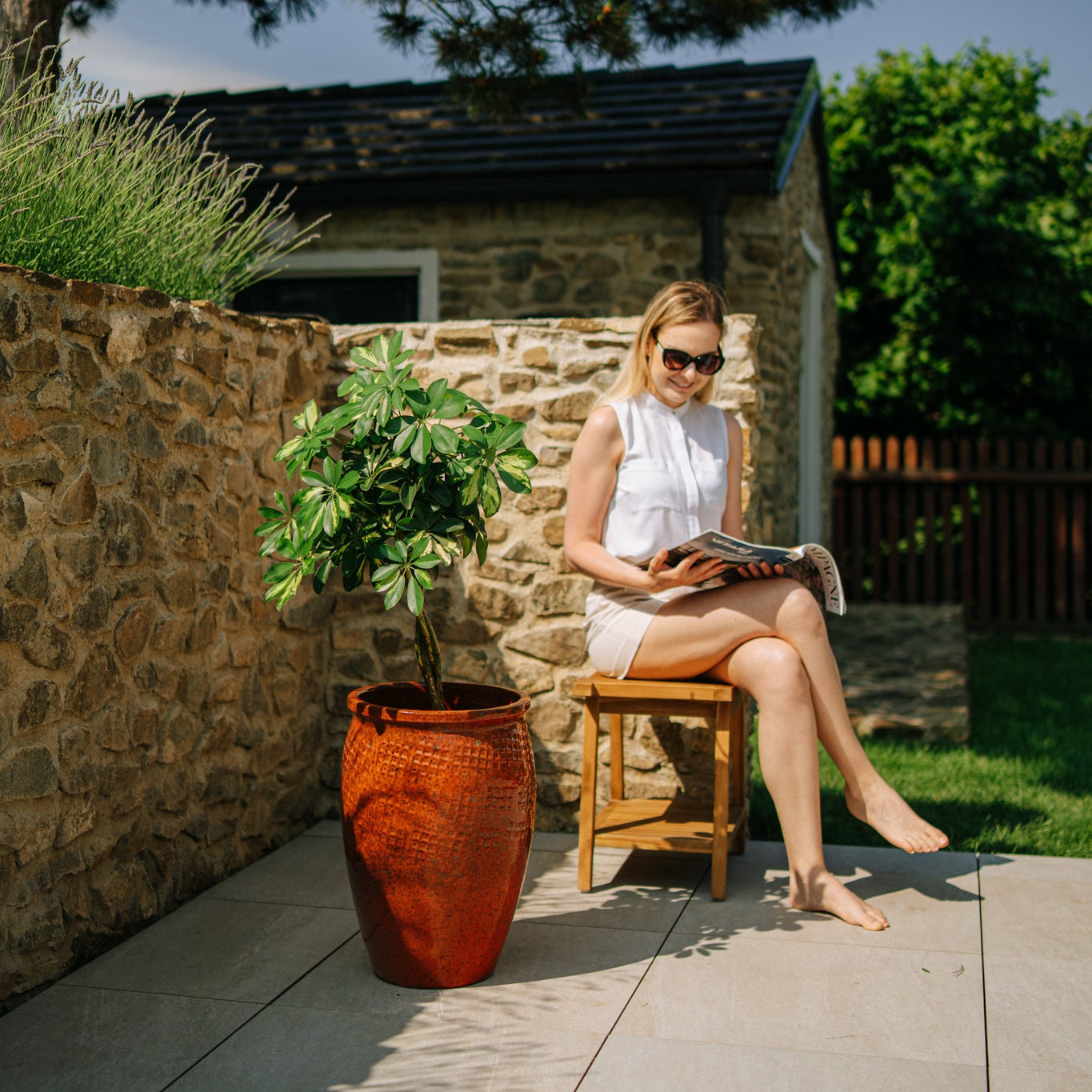 Ceramiczna doniczka Posejdon - Jesienna Pomarańcza