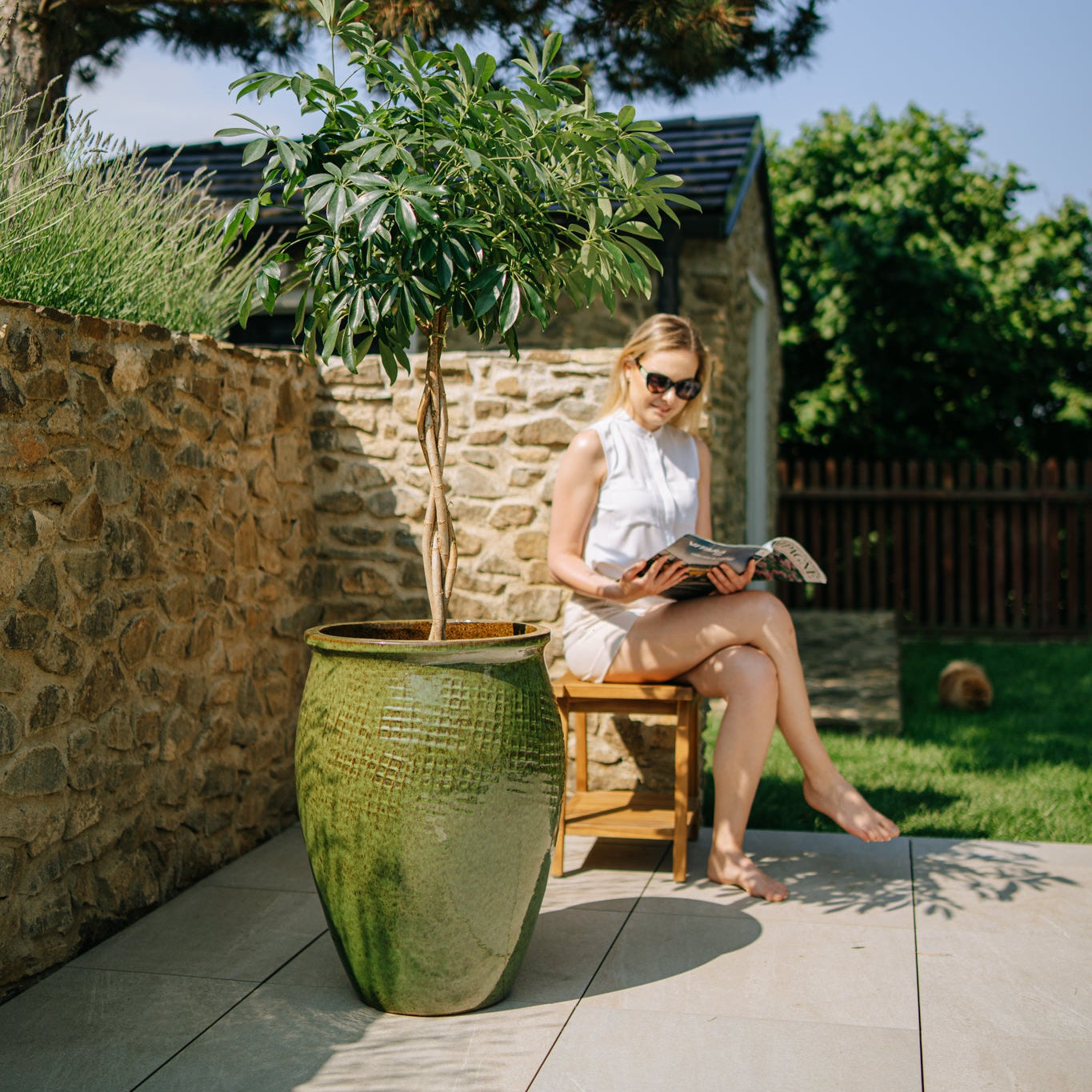 Doniczka ceramiczna Posejdon - Tropikalna zieleń