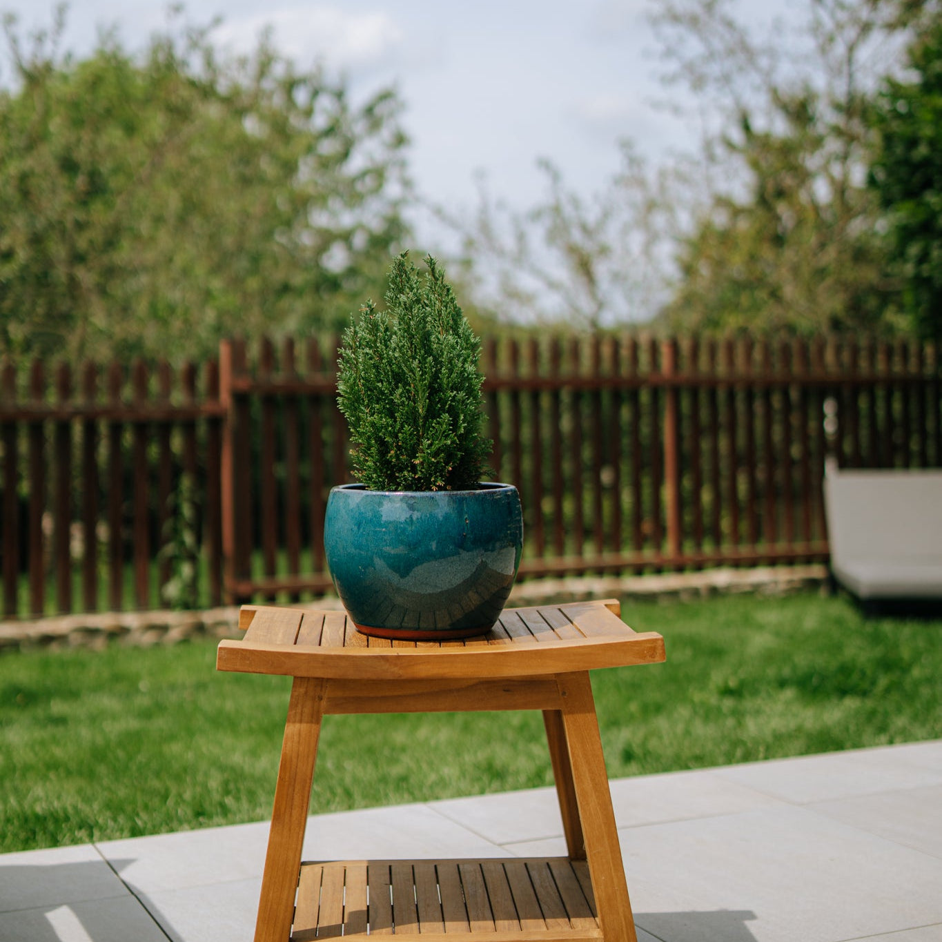 Doniczka ceramiczna Romulus - błękit błękitny