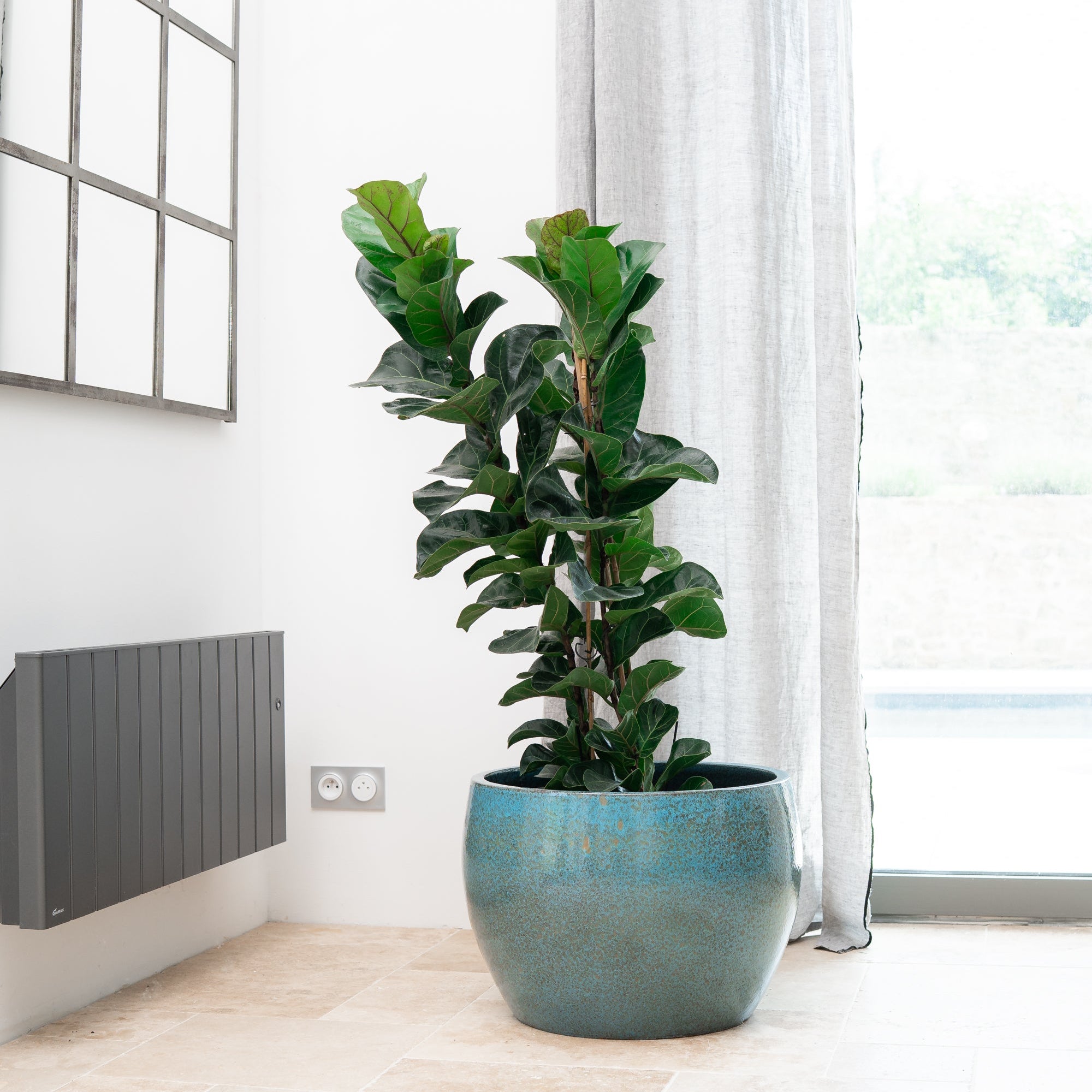 Ceramiczna doniczka Romulus - stalowoniebieska