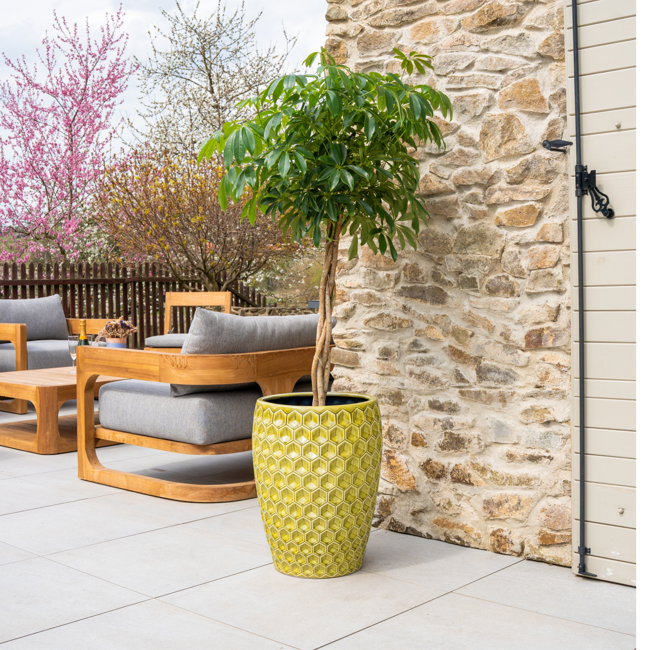 Keramický květináč Versaille - Žlutý