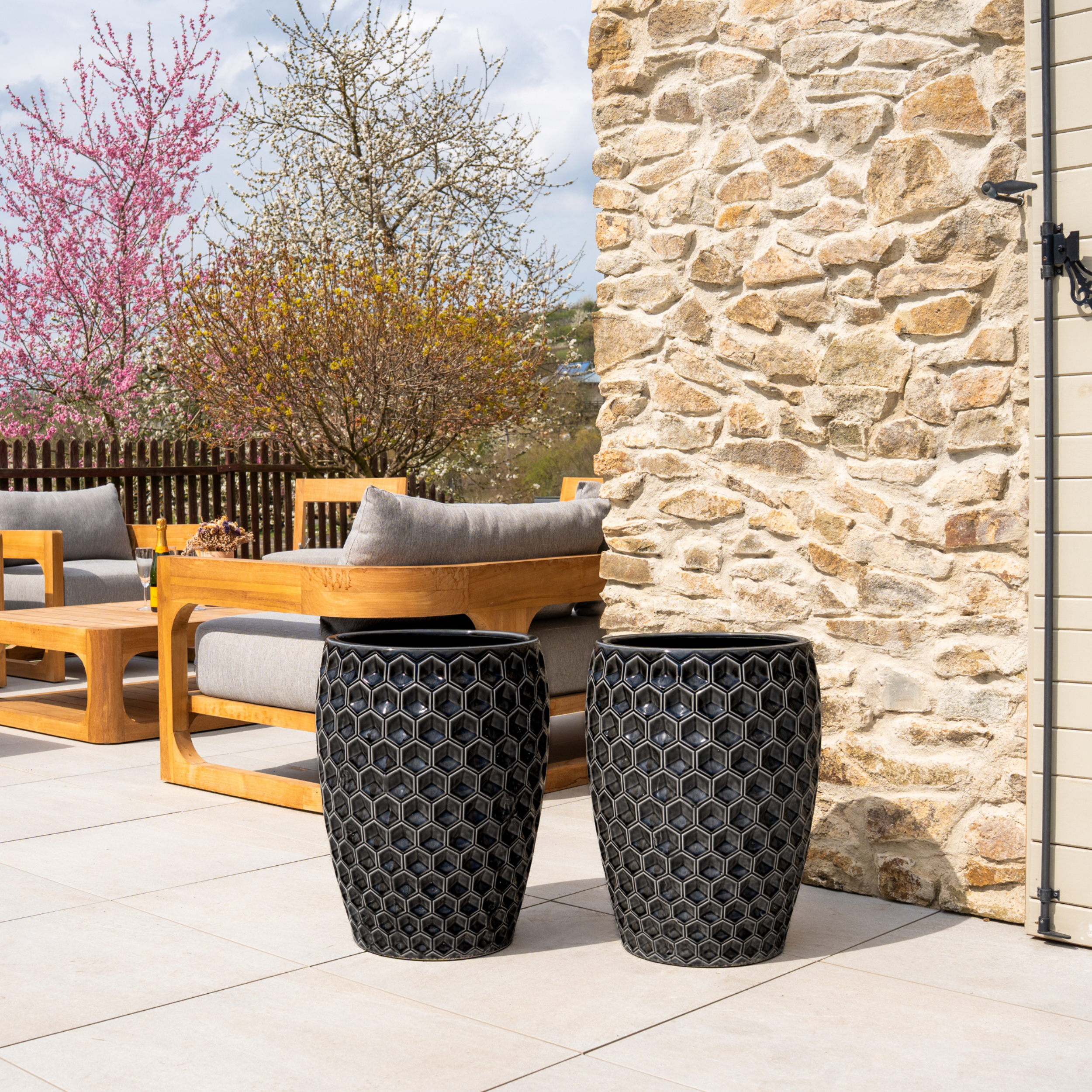 Keramický květináč Versaille - Černý