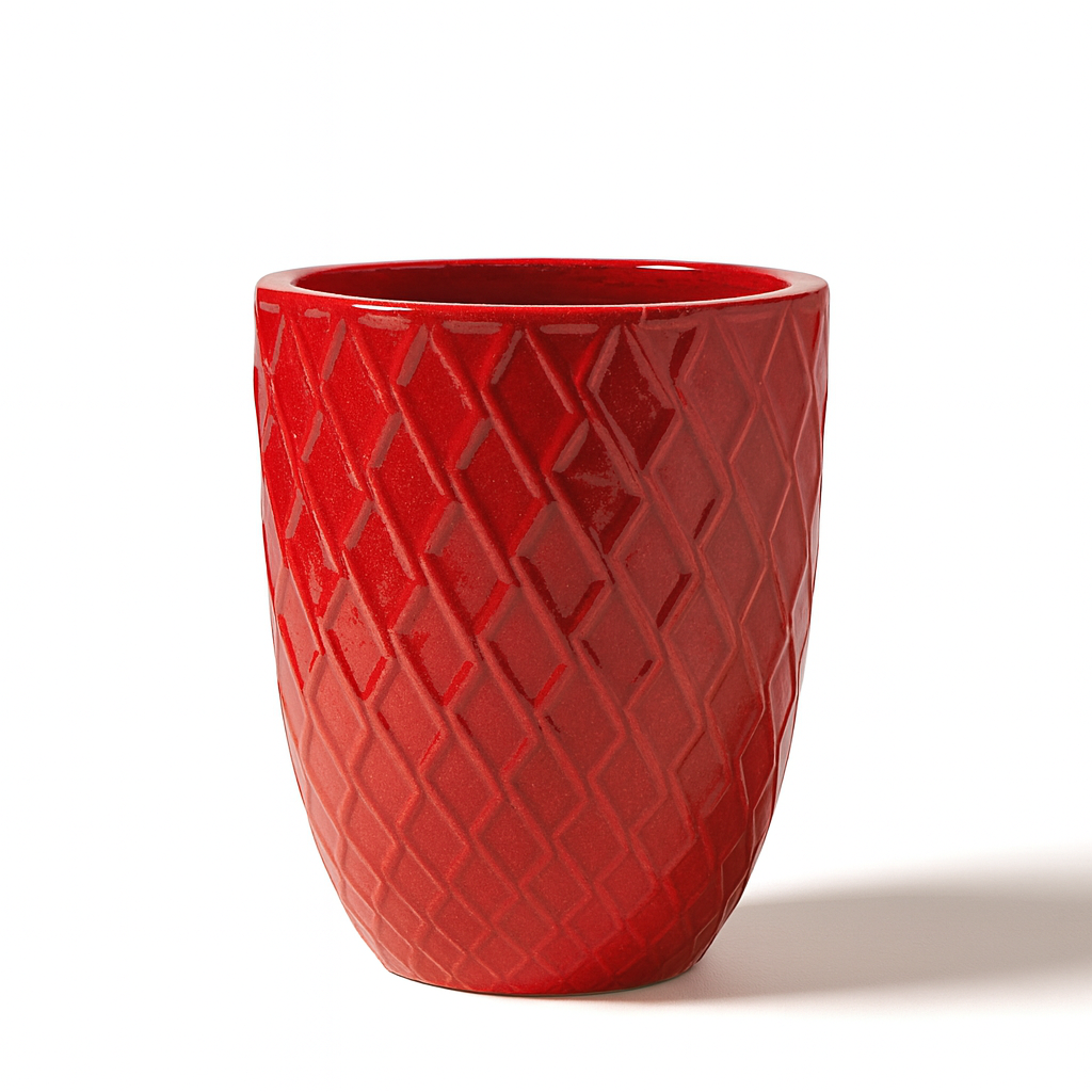 Doniczka ceramiczna Zeus - Imperialna czerwień