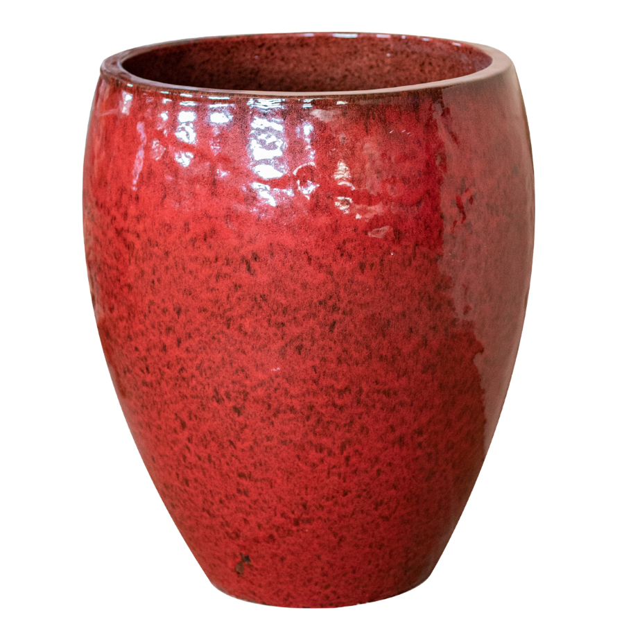 Doniczka ceramiczna Posejdon - tropikalna czerwień