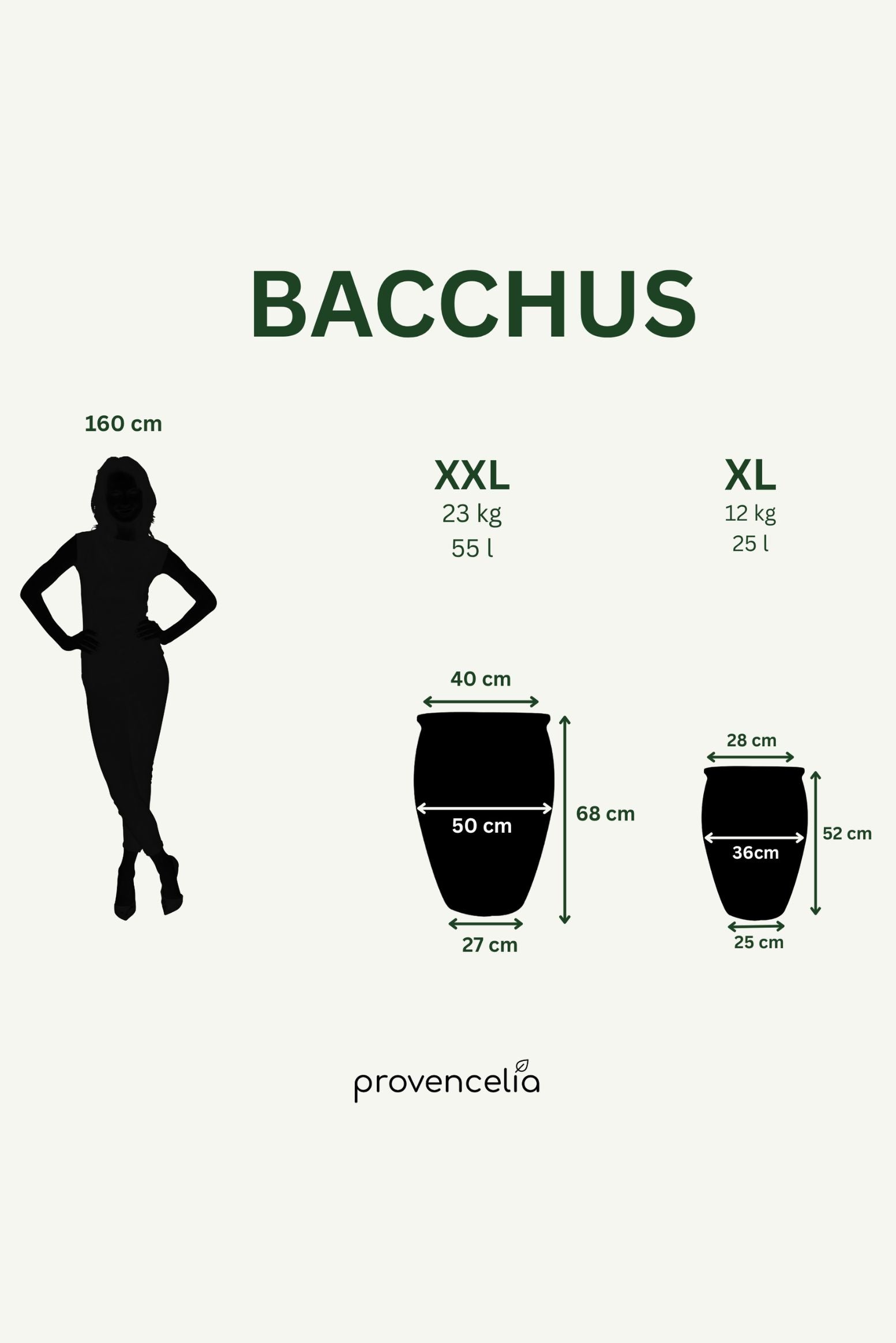 Doniczka ceramiczna BACCHUS - Oliwkowo-zielona