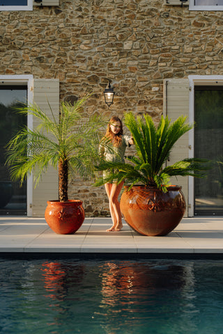 Doniczka ceramiczna Clovis - pomarańczowa jesień