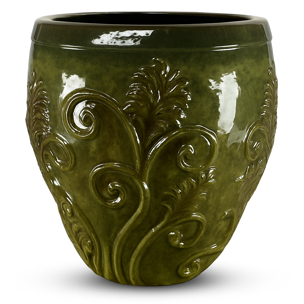 Keramický květináč Gaia - Tropická zelená