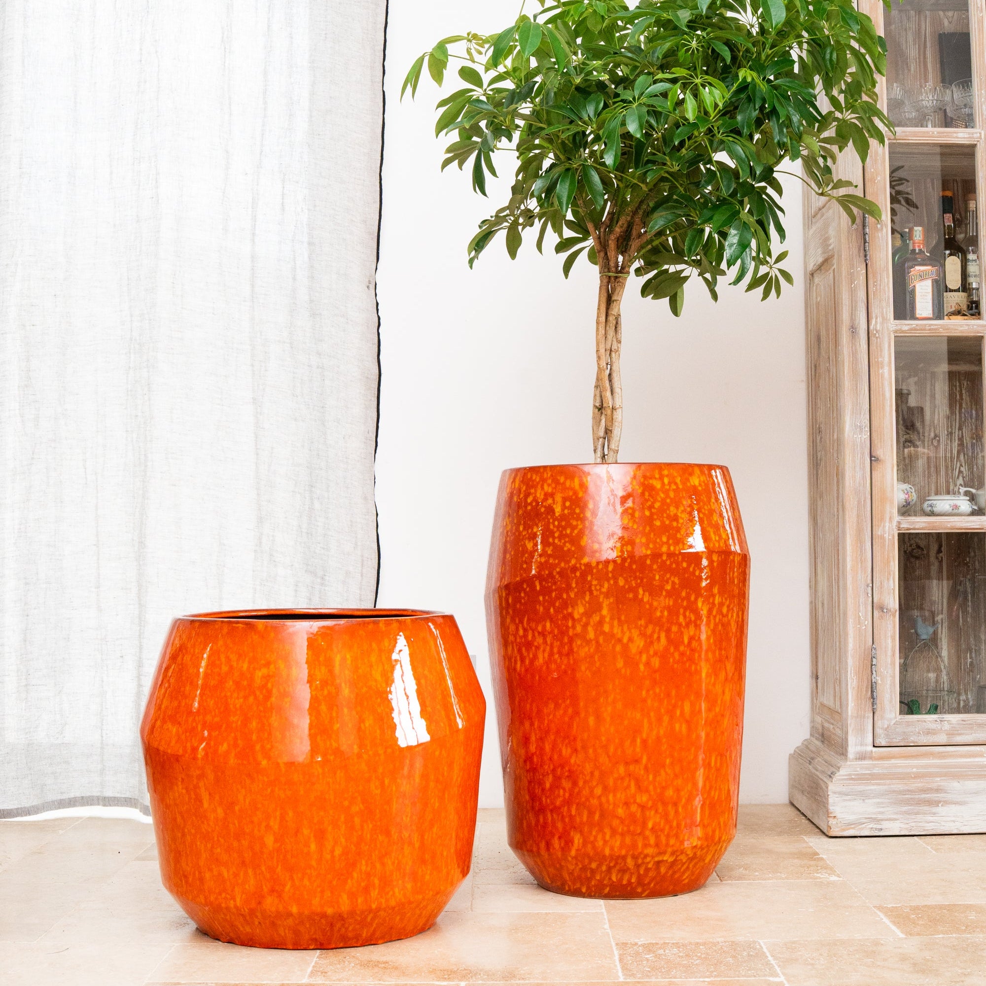 Ceramiczna doniczka Monako - Pomarańczowa