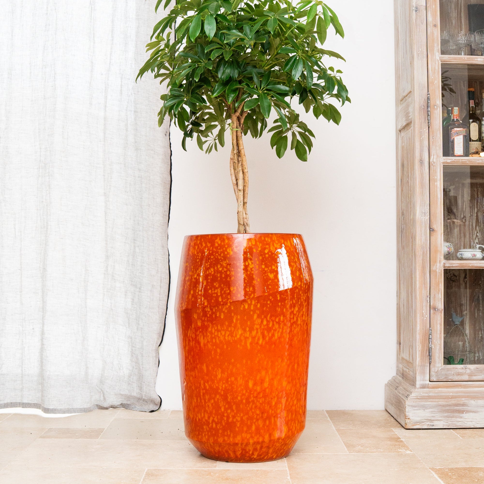 Ceramiczna doniczka Monako - Pomarańczowa