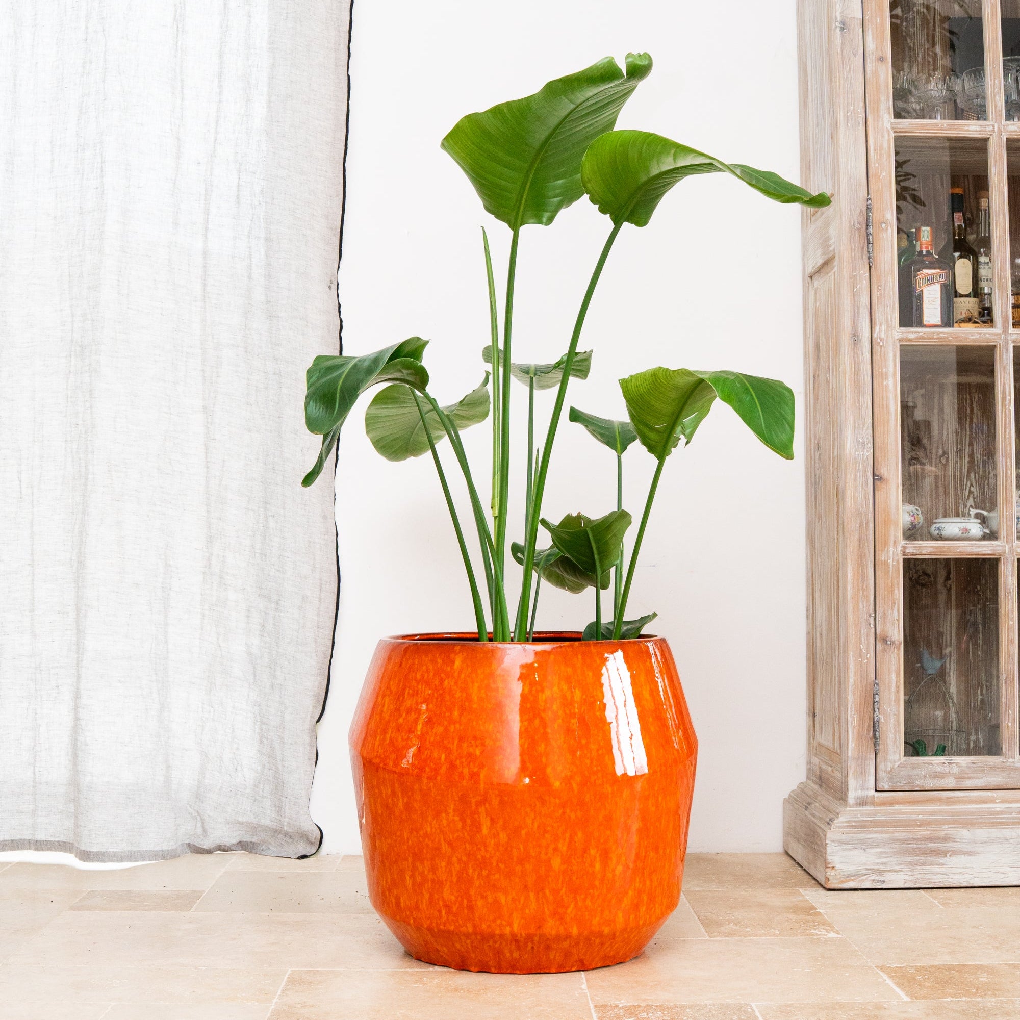 Ceramiczna doniczka Monako - Pomarańczowa