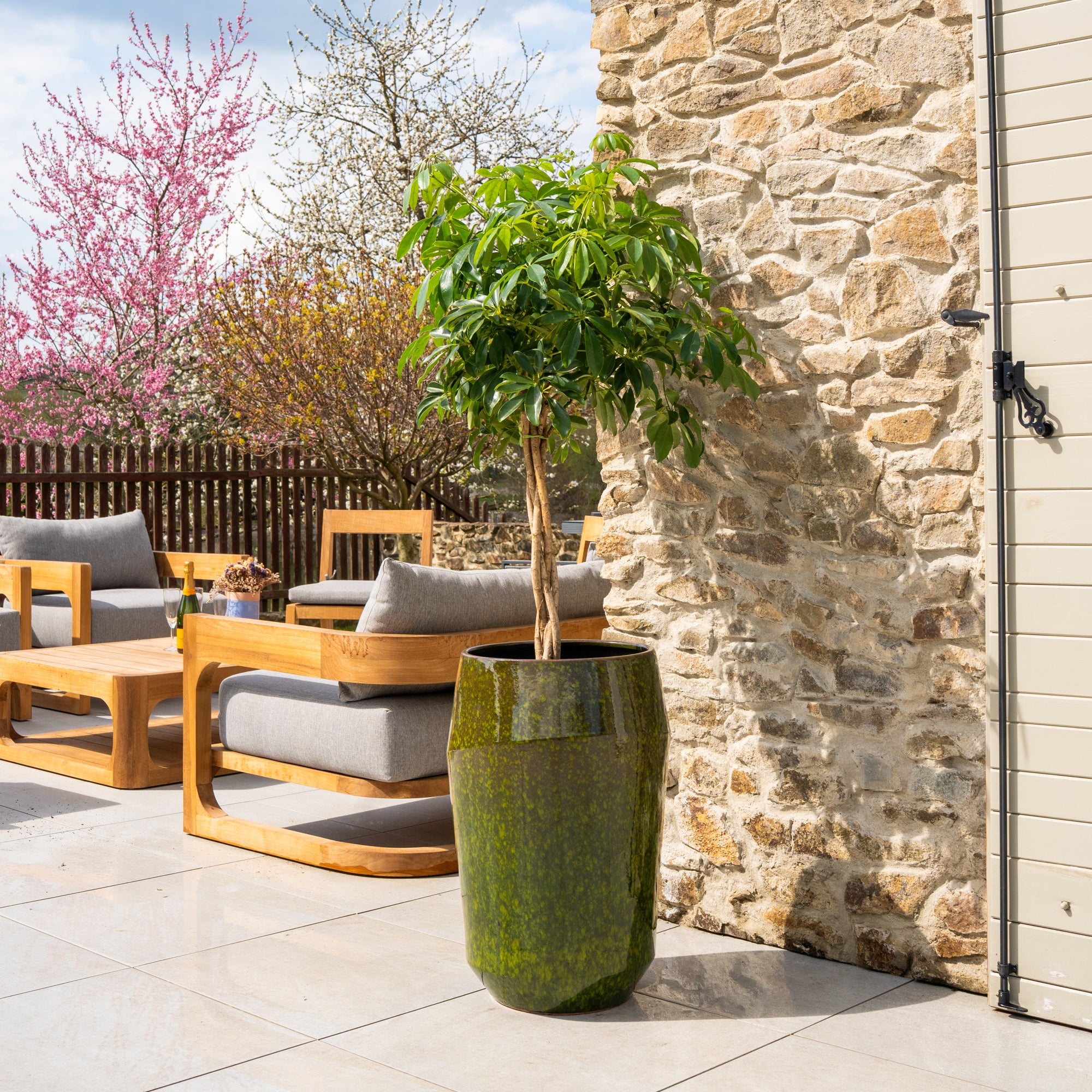 MONACO Zelený doniczka terakotowa – Provencelia, do ogrodu i na taras