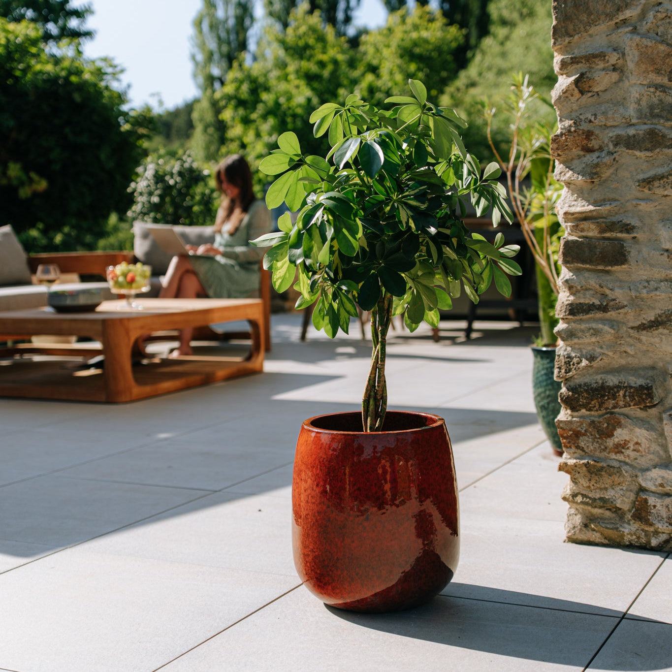 Doniczka ceramiczna SOCRATE - Tropikalna pomarańcza