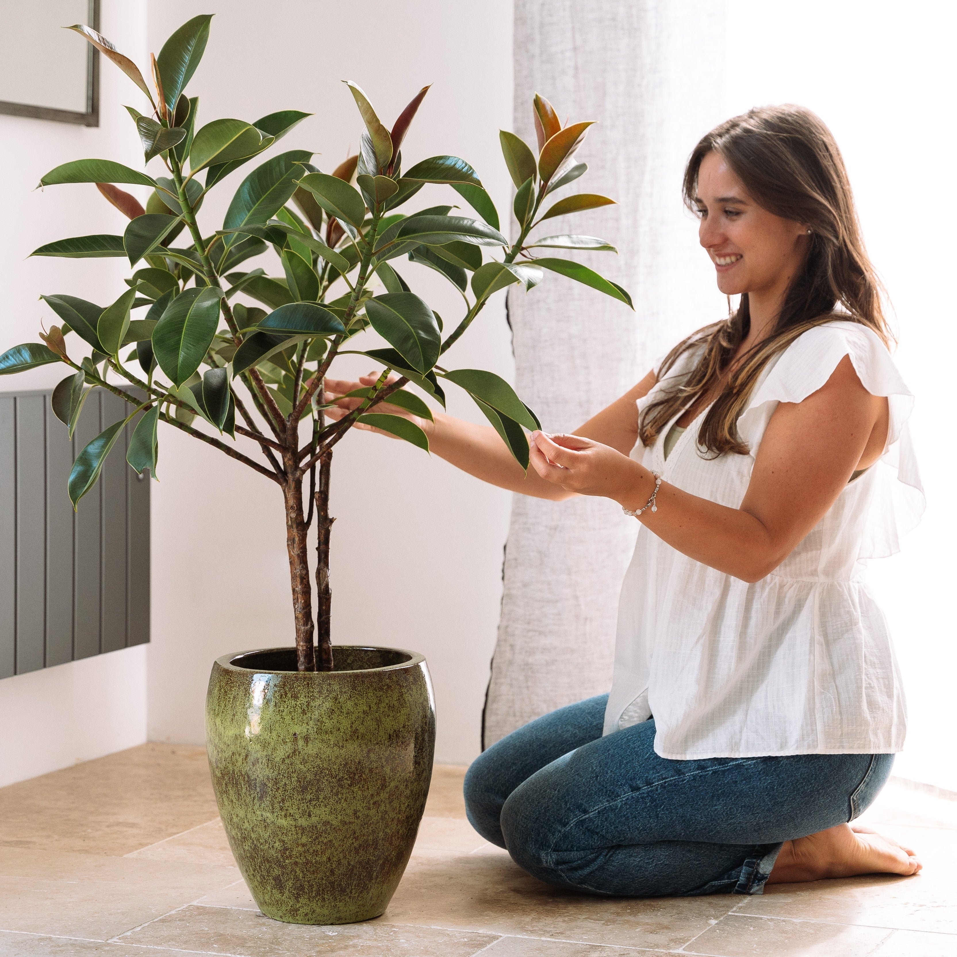 Doniczka ceramiczna Posejdon - Jesienna zieleń