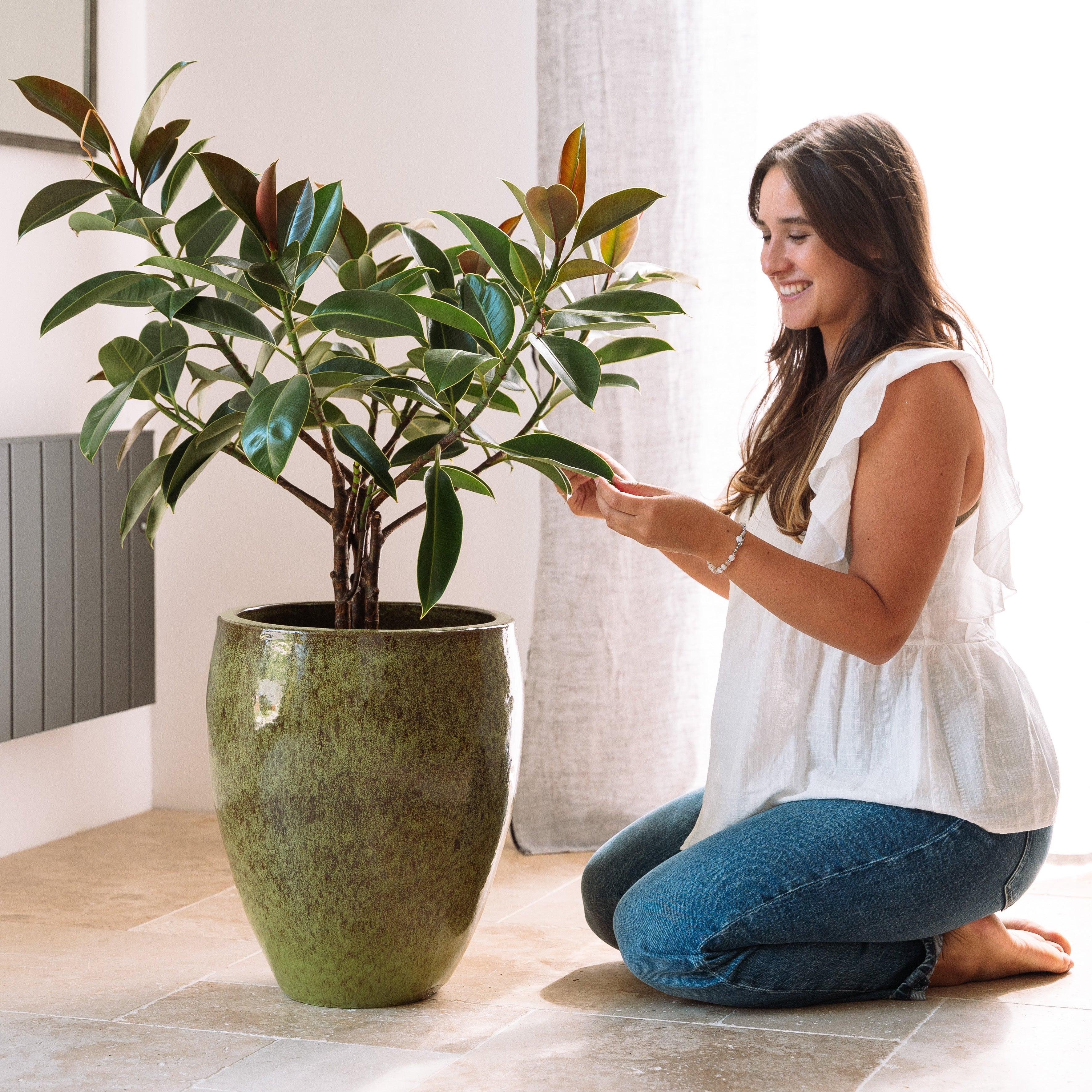 Doniczka ceramiczna Posejdon - Jesienna zieleń