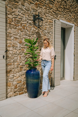 Mrazuvzorný Keramicky květináč Archimede - Mořsky modrá