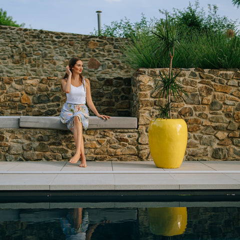 Doniczka ceramiczna Galilee - żółta