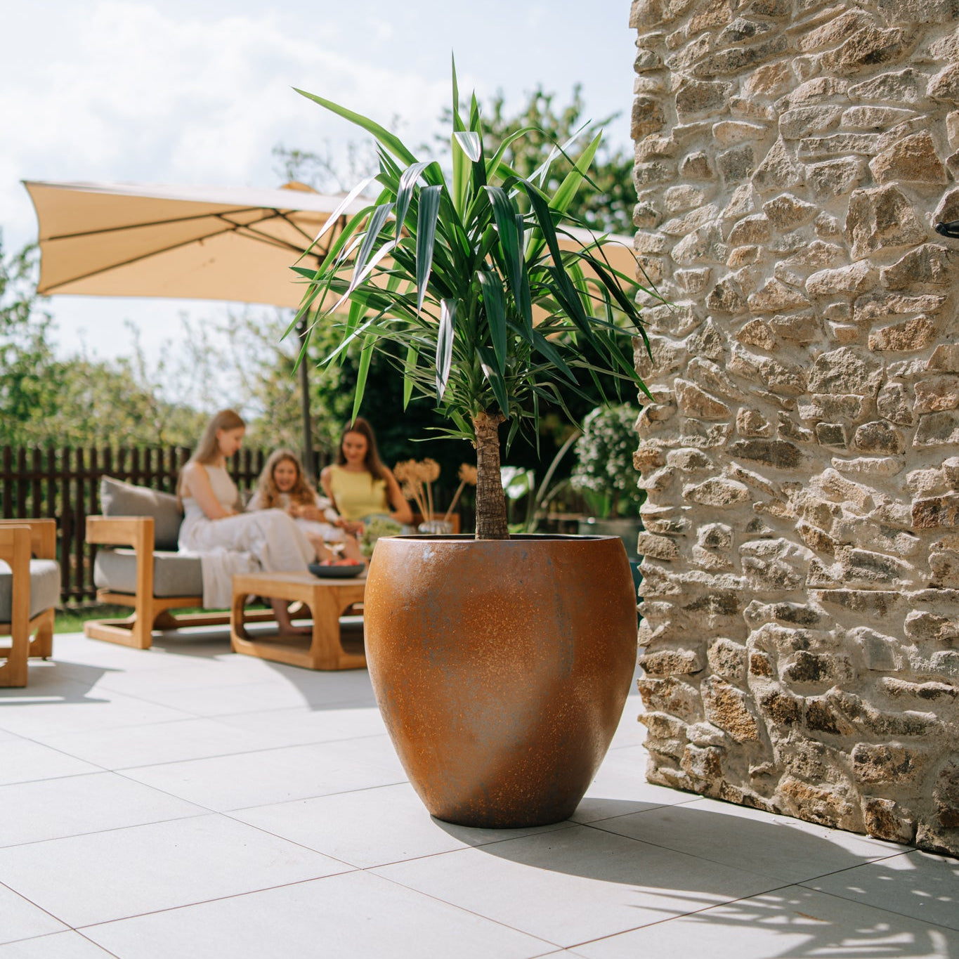 Doniczka ceramiczna LAFONTAINE - antyczna rdza