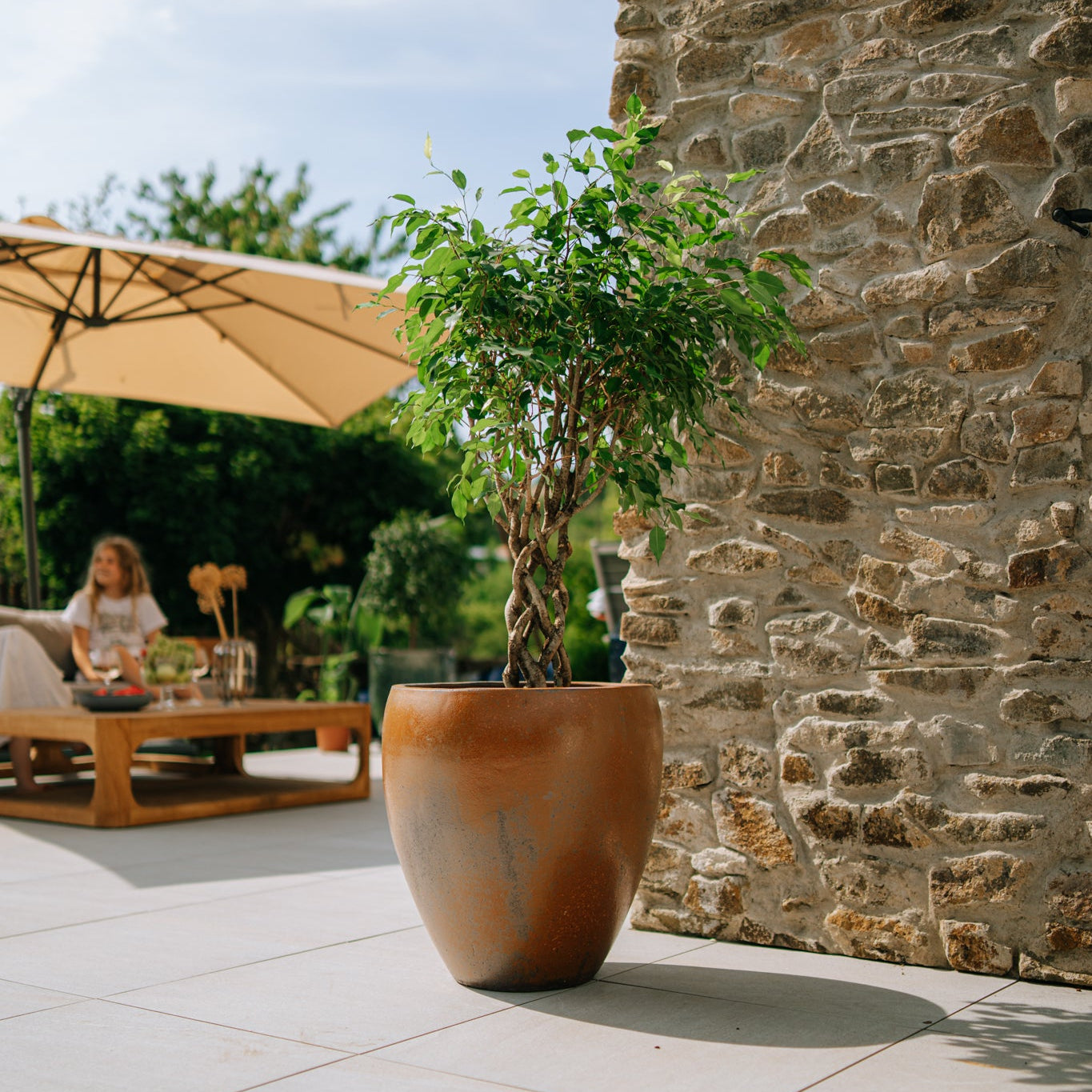 Doniczka ceramiczna LAFONTAINE - antyczna rdza