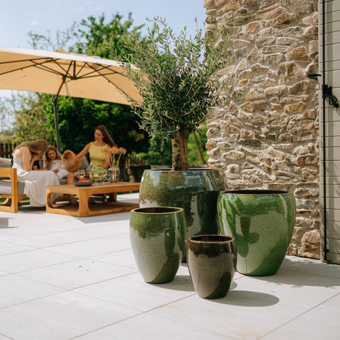 Doniczka ceramiczna LAFONTAINE - Tropikalna zieleń