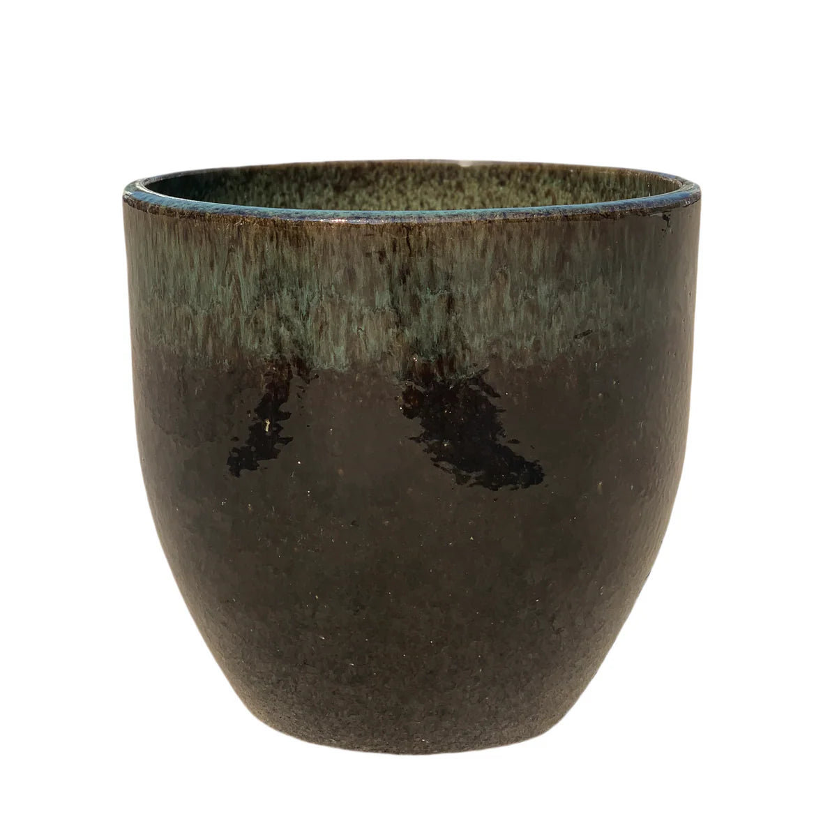 Doniczka ceramiczna LANCELOT - czarno-zielona