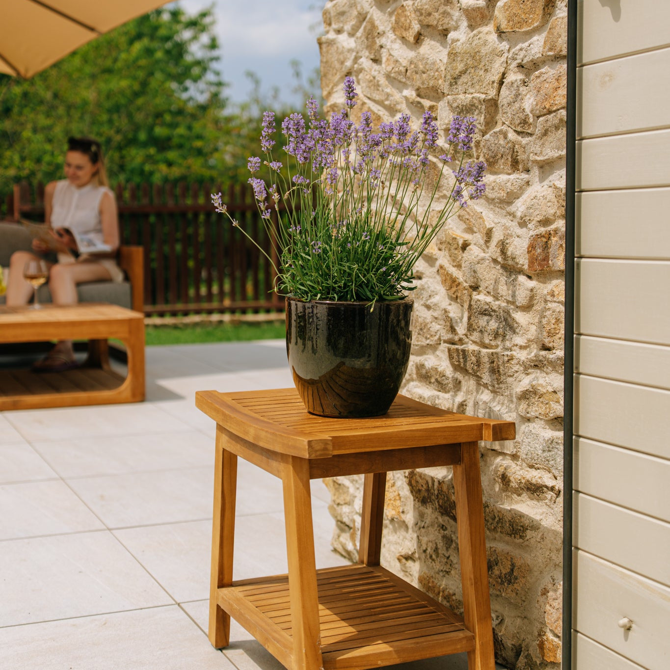 Doniczka ceramiczna LANCELOT - Czarna